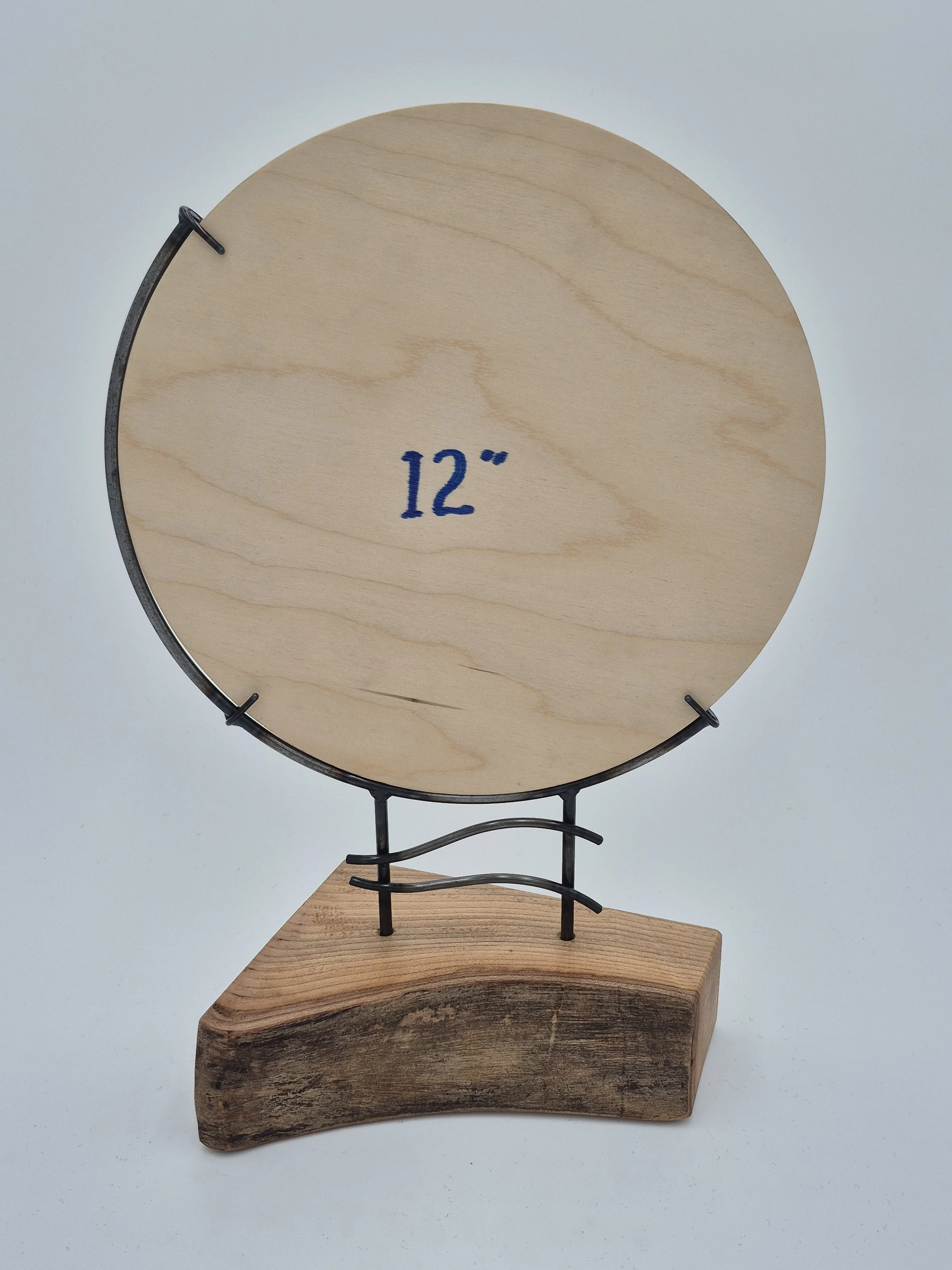 12" glass stand on ash
