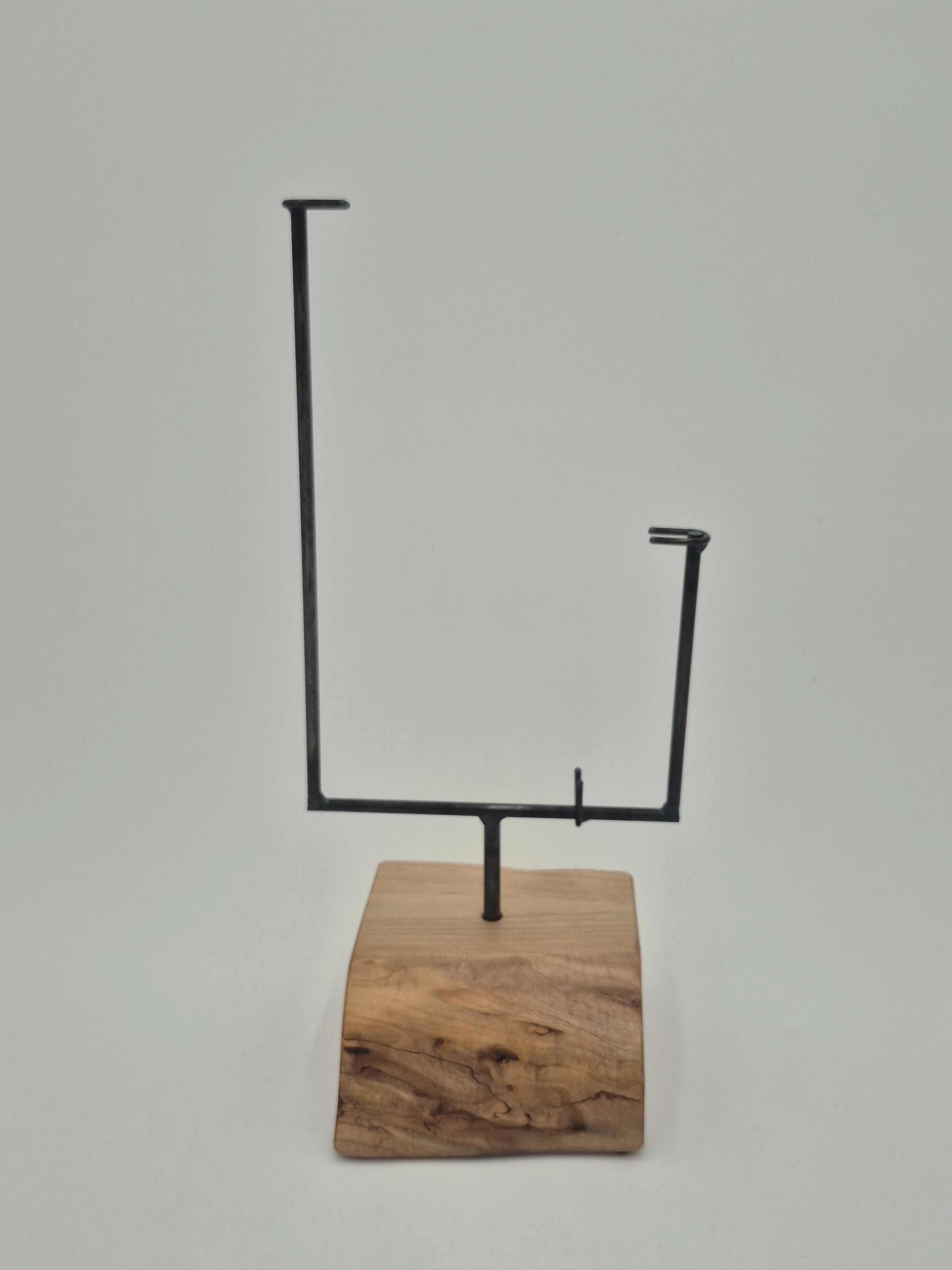 6" x 12" offset glass stand on maple