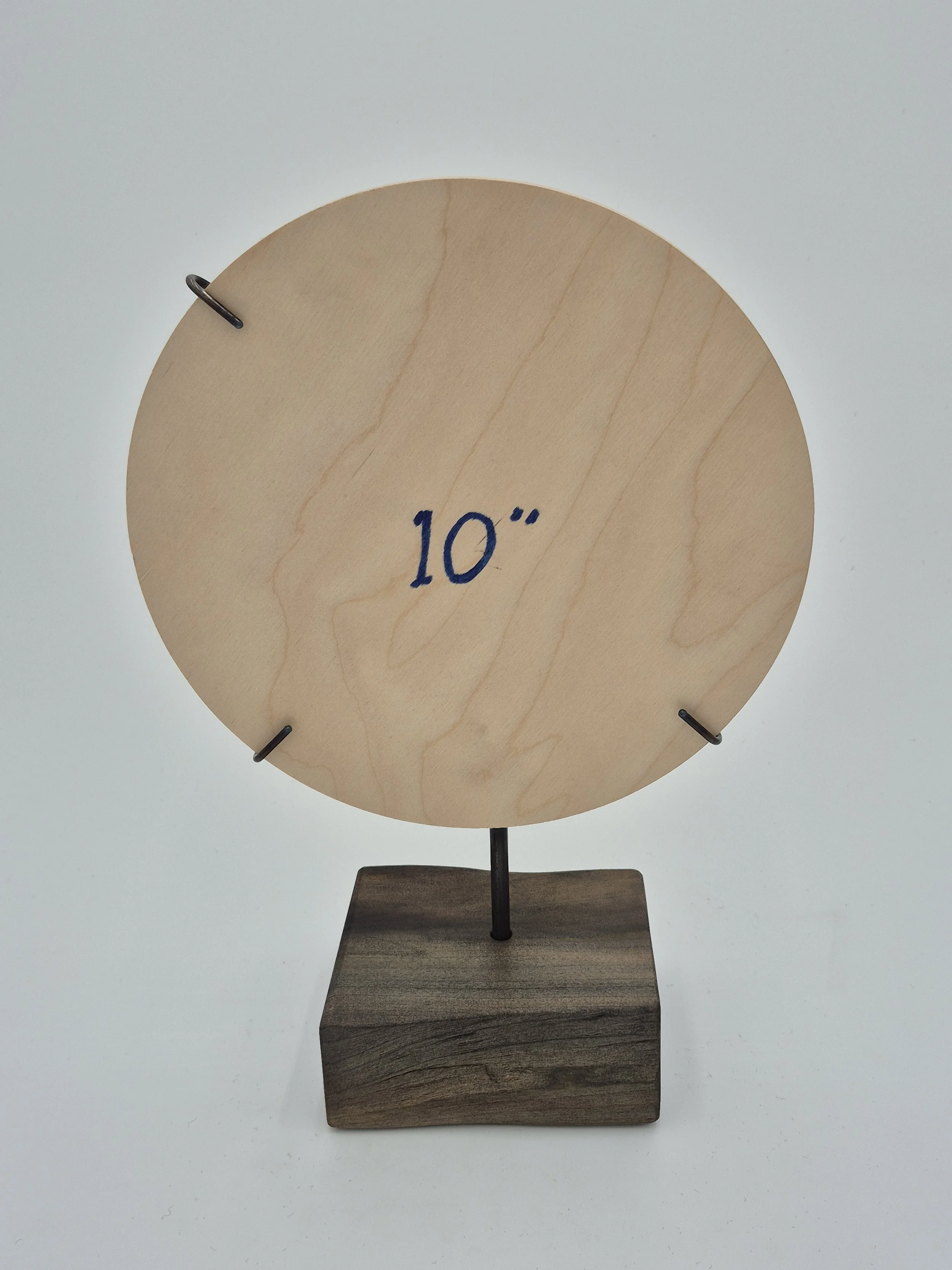 10" glass stand on live edge rainbow poplar