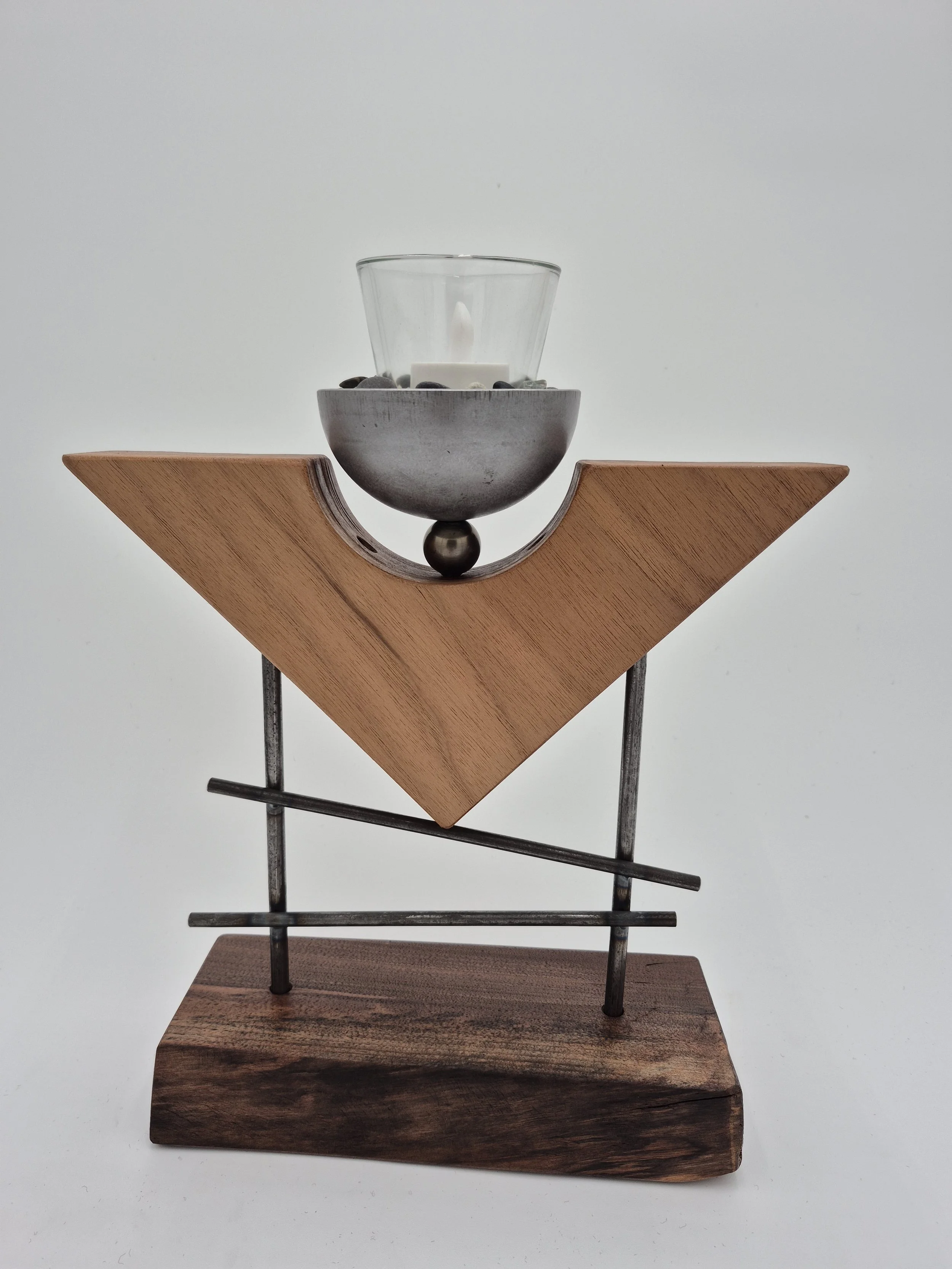 black walnut candle holder