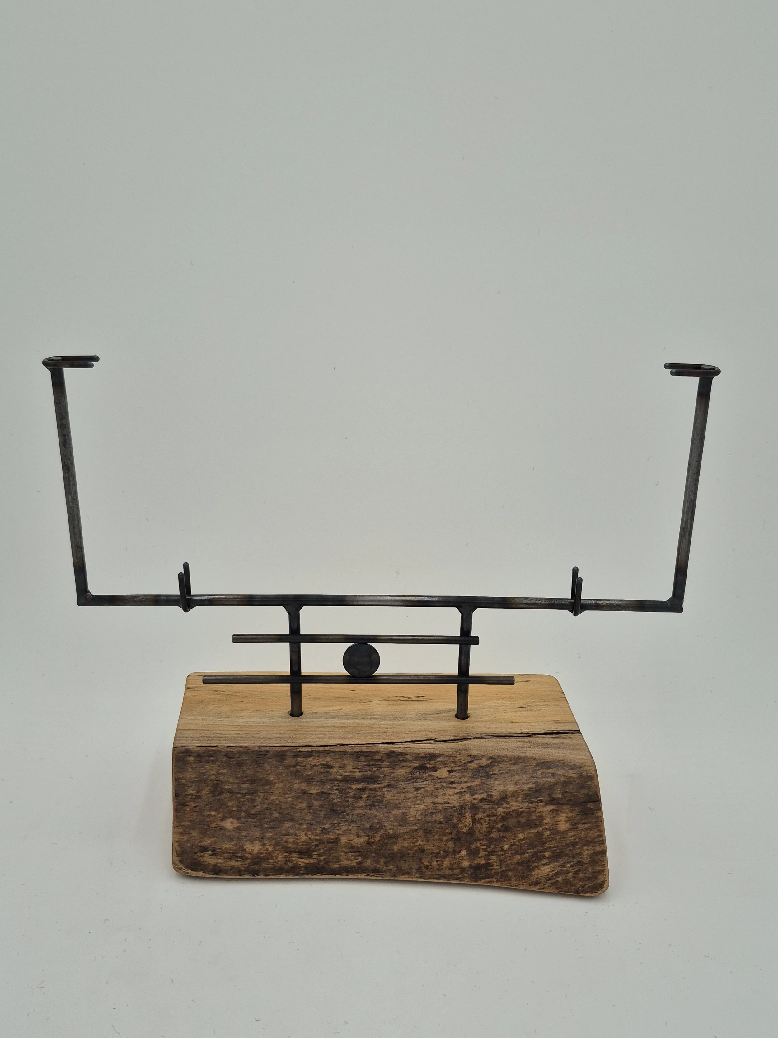 12" w x up to 8" h glass stand on spalted maple