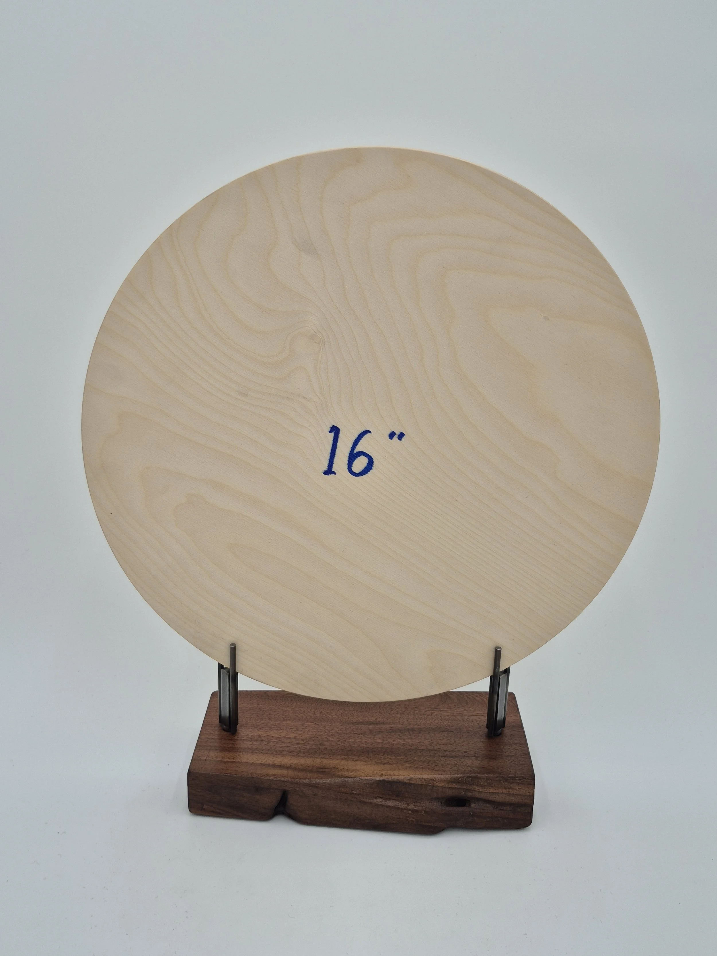 12"-18" glass stand with tuning forks on live edge black walnut