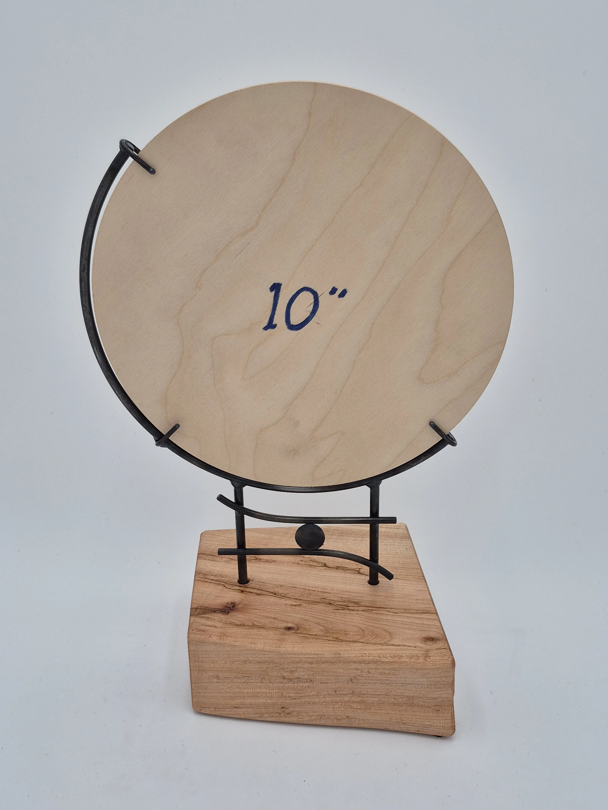 10" glass stand on maple