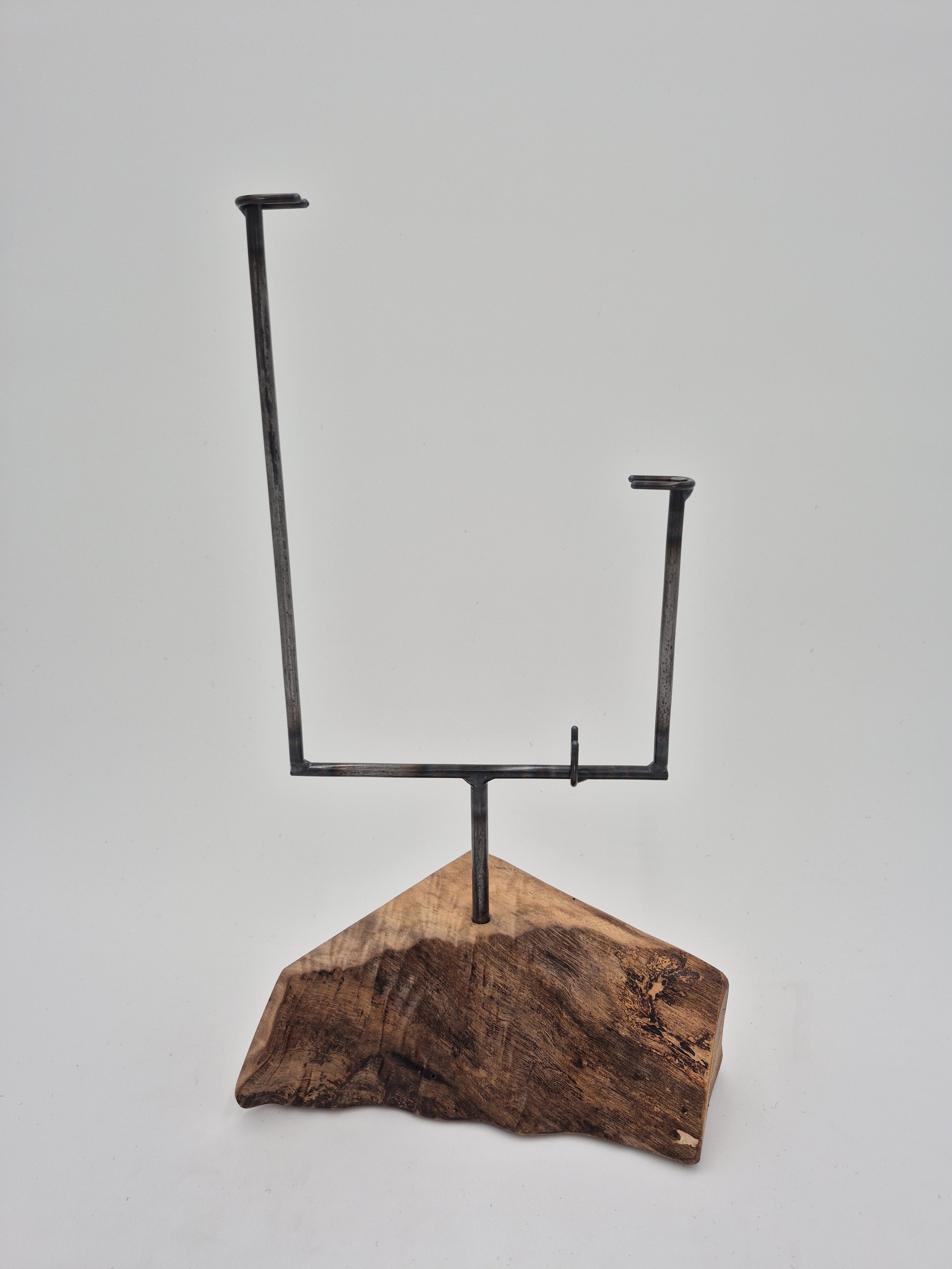 6" x 12" offset glass stand on maple