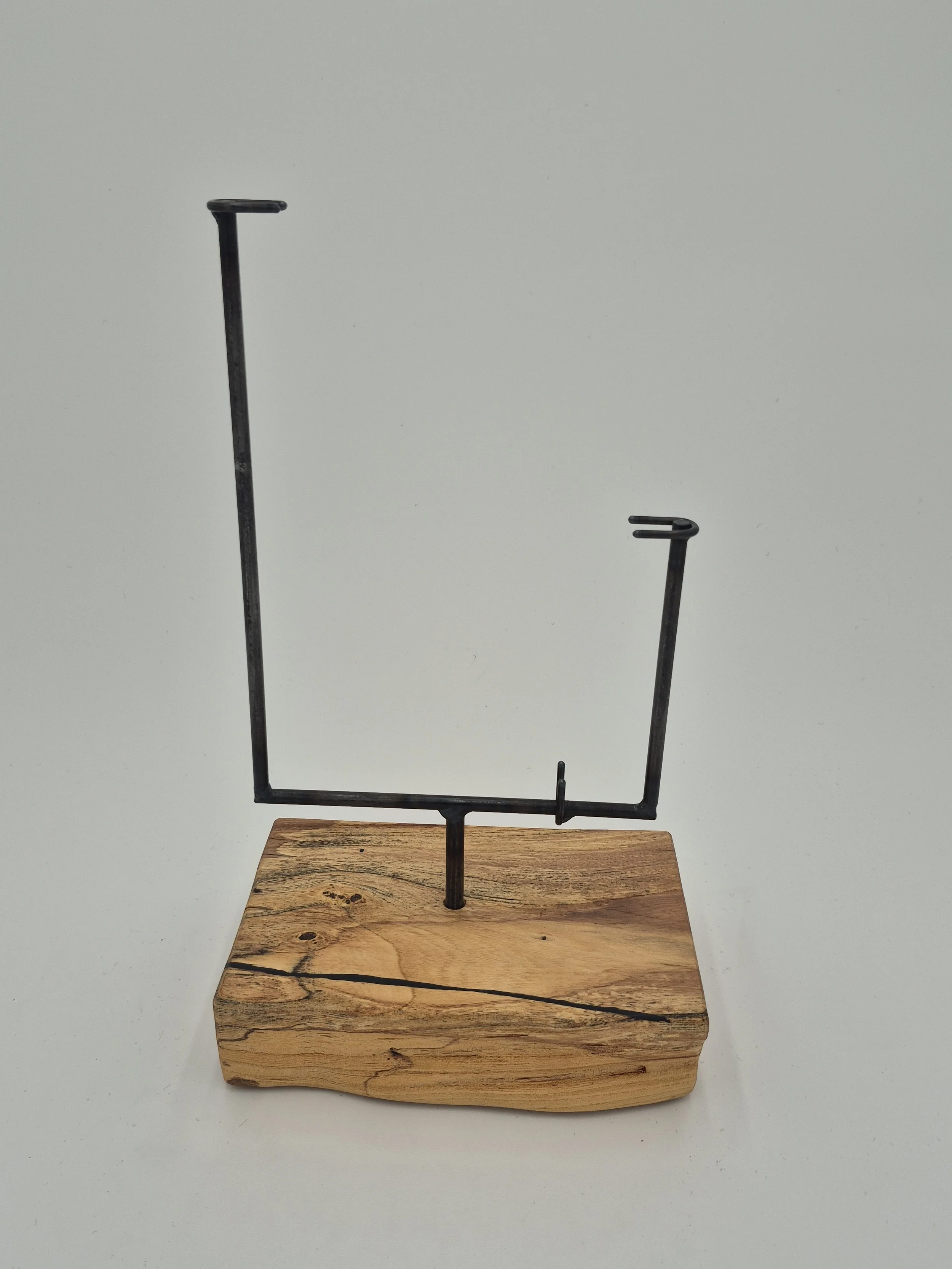 6" x 12" offset glass stand on elm