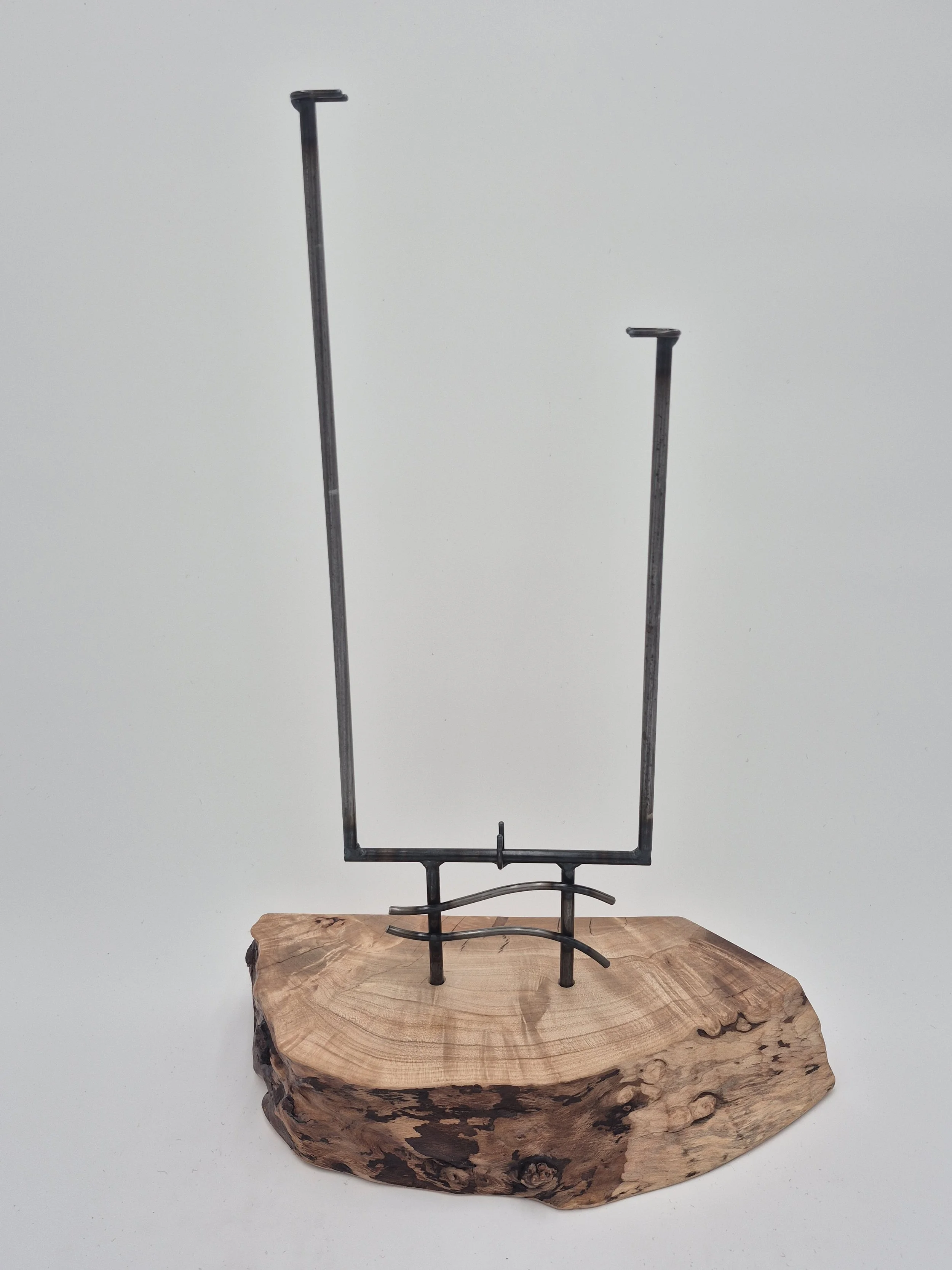 6" x up to 24" offset glass stand on ash