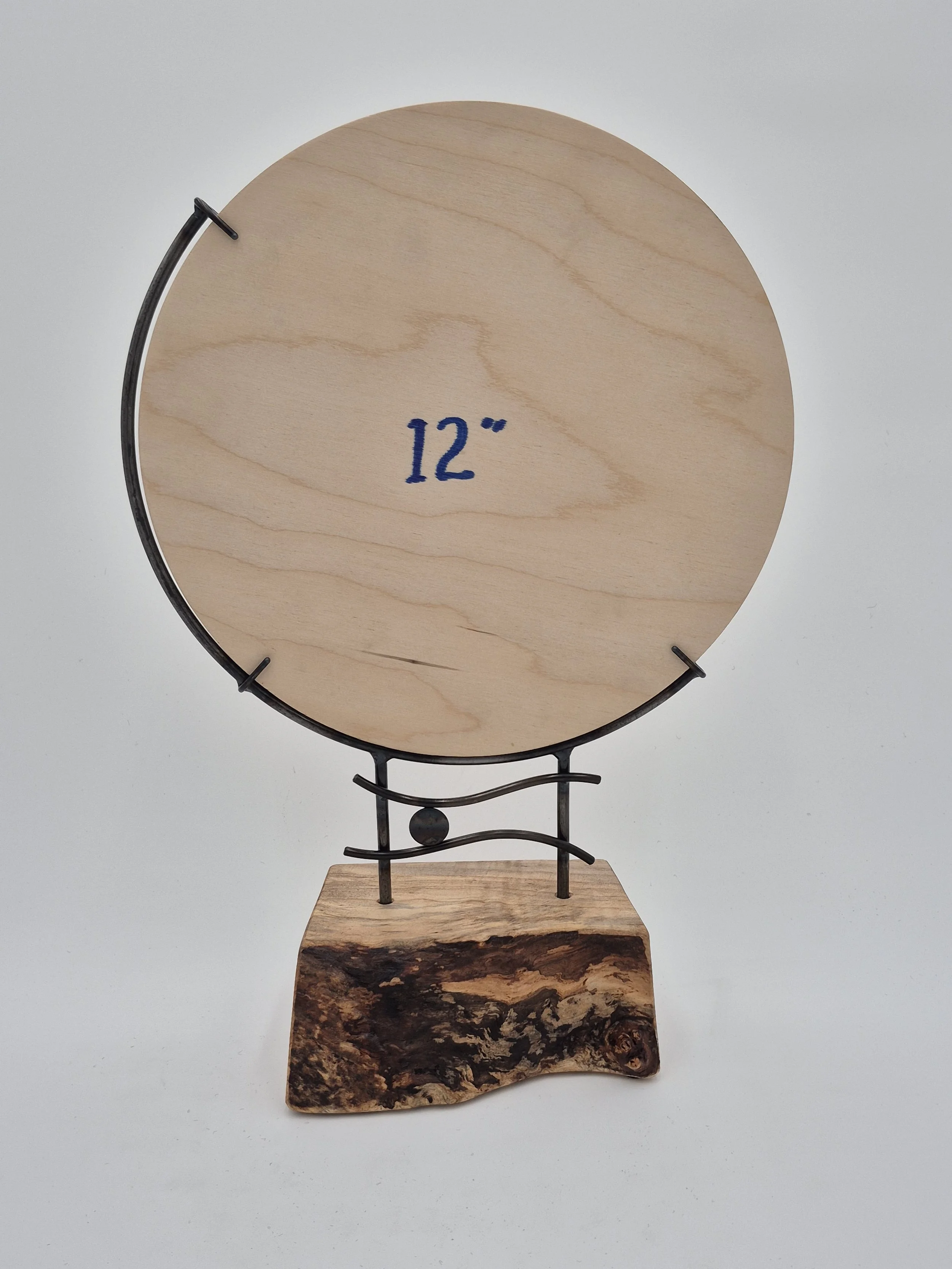 12" glass stand on maple