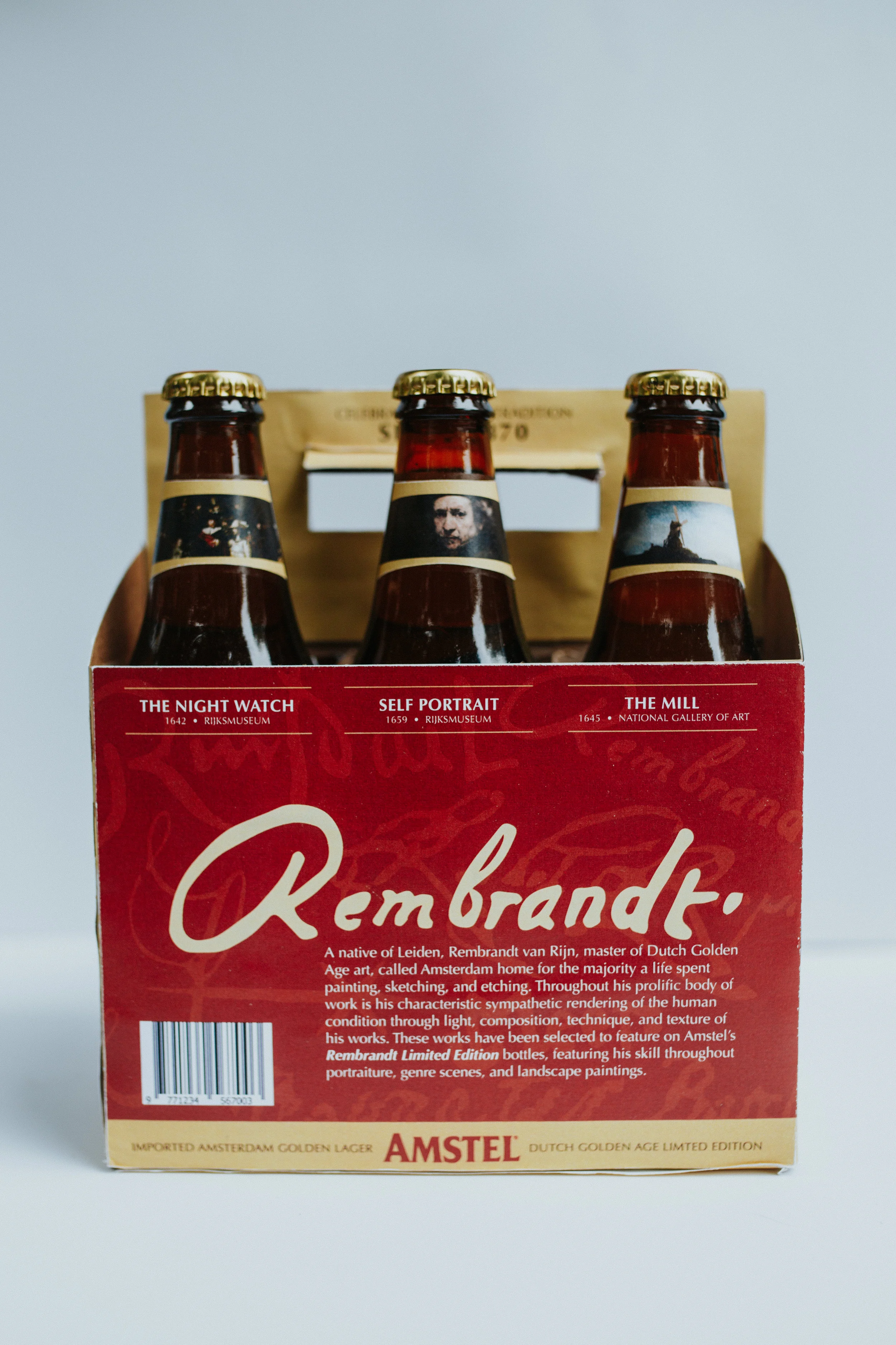 The other side of the six-pack features his signature and a small amount of information about his work for curious customers, laid over a texture of the signatures of each of the other artists in the series (to be released) to hint at what is coming next.