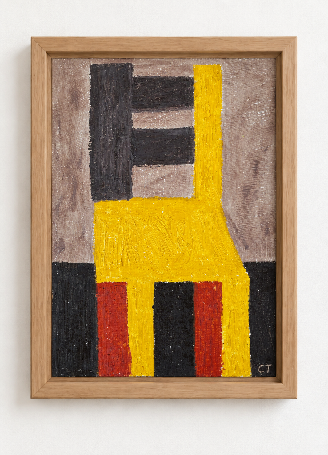 Framed Geometric Yellow Abstract Painting.png
