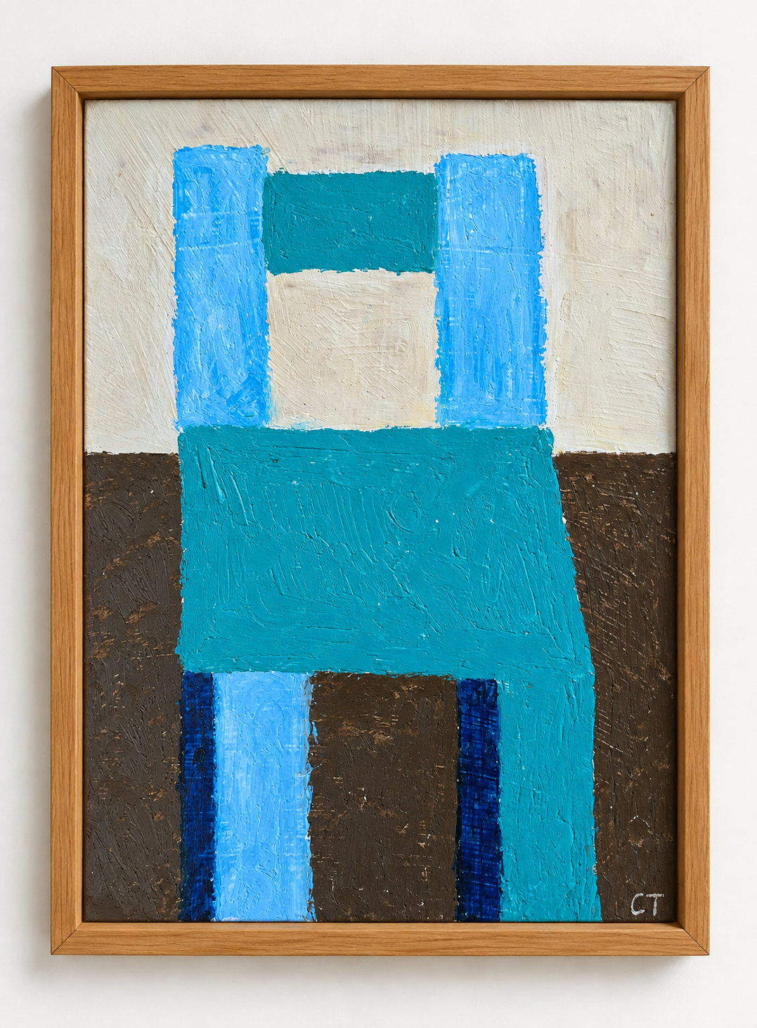 Framed Teal Geometric Chair Painting.png