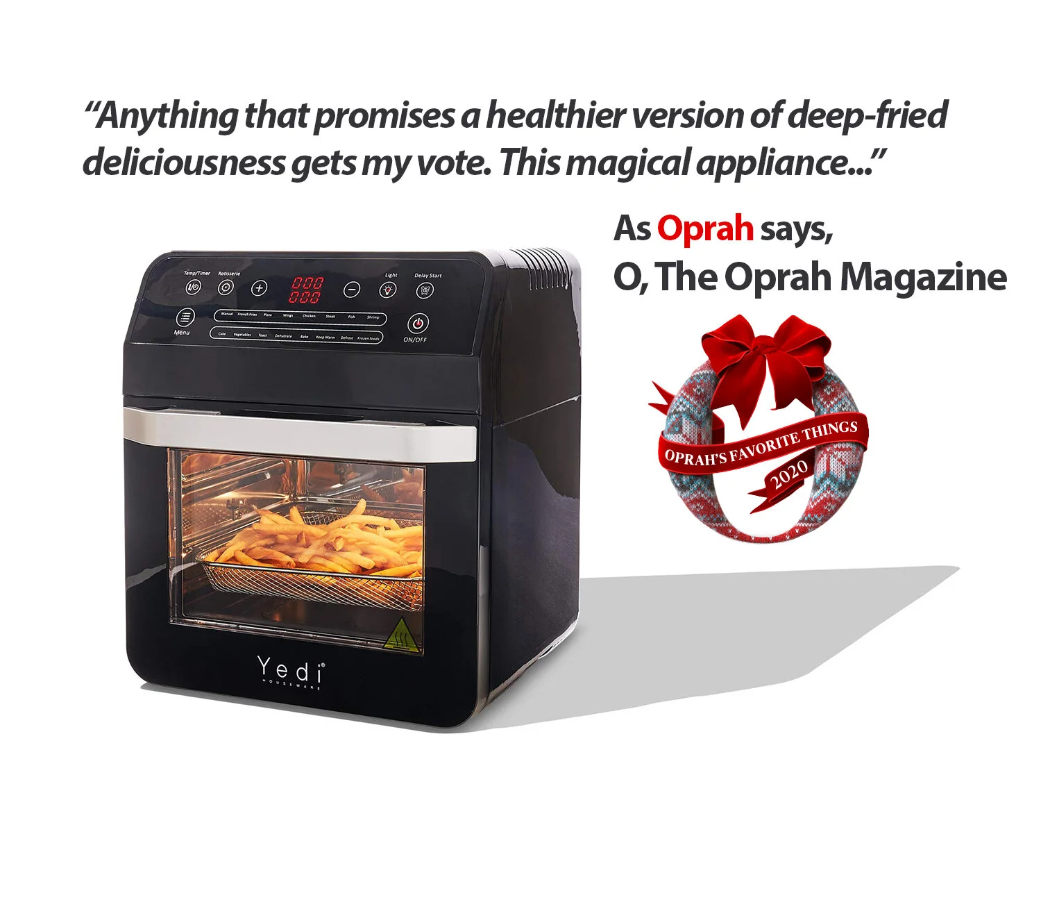 Deluxe Accessory Kit BPA-Free Recipes Yedi Total Package Air Fryer Oven XL 12 Liters Auto Shutoff Black Deluxe Accessory Kit BPA-Free Recipes Yedi Total Package Air Fryer Oven XL 12 Liters Auto Shutoff Black