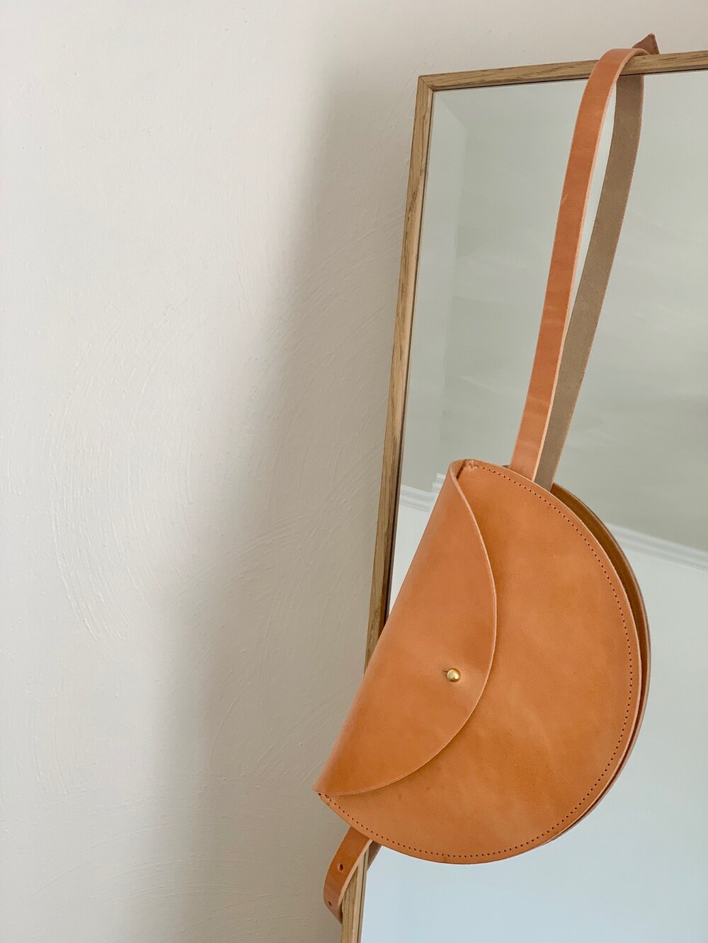 Half Moon Bag - Naturally Dyed - Smaller Strap + Reclaimed Ring