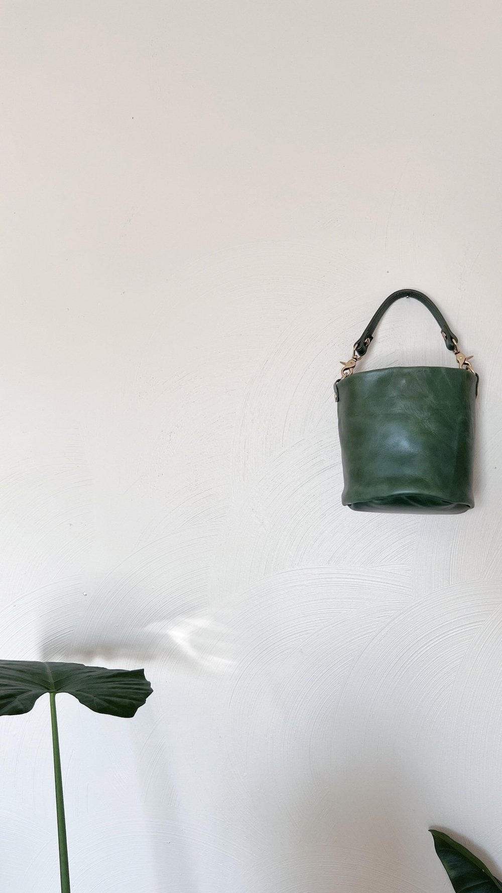 Pebbled Leather Mini Bucket Bag — Tree Fairfax