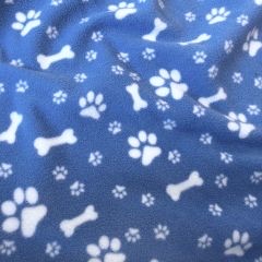 Blue Paw and Bone Print Fleece