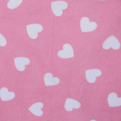 Baby Pink and White Love Heart Fleece