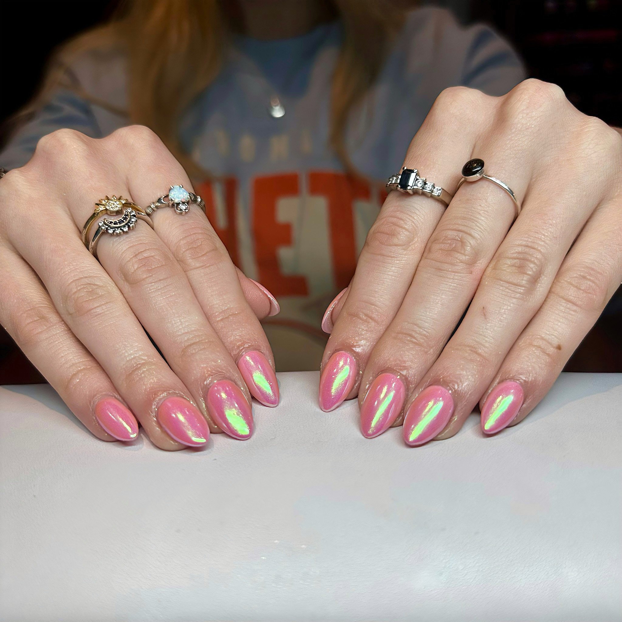 ✅ Pink Chrome Nails 💅
✅ Happiness 🥰

Gleaming in pink perfection! 💖✨ Ashley&rsquo;s stunning chrome nails are the epitome of elegance and style. Get your shine on at Bliss Nails &amp; Spa. #NailArt 

#PinkChromePerfection #GlamorousNails #blissand