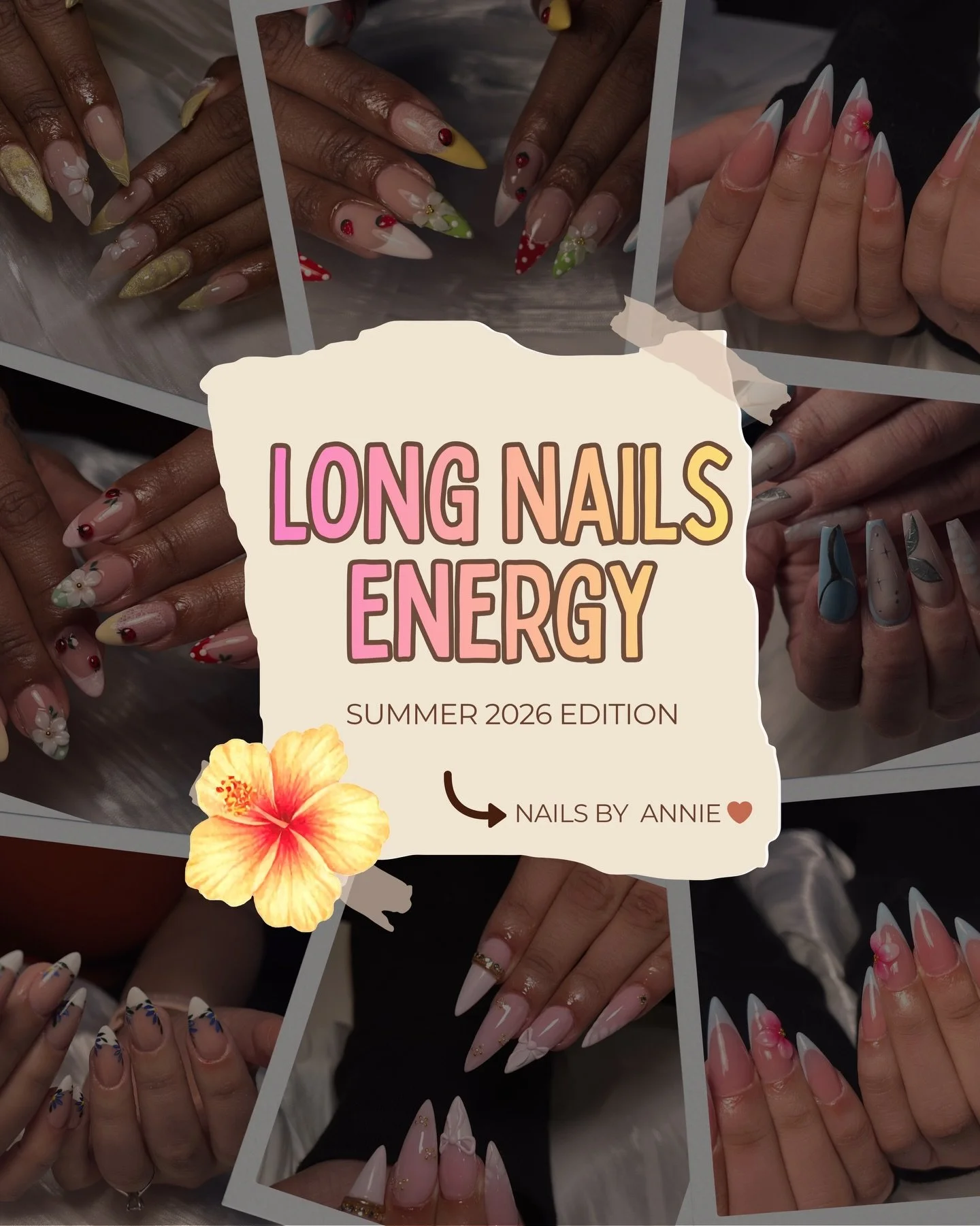 Long nails, don&rsquo;t care 💅✨
Serving main character energy all summer long with these dreamy, detailed sets by Annie 💖 From soft florals 🌸 to bold accents ✨&mdash;every set is a moment.

If you&rsquo;re stepping into Summer 2026&hellip; you&rsq