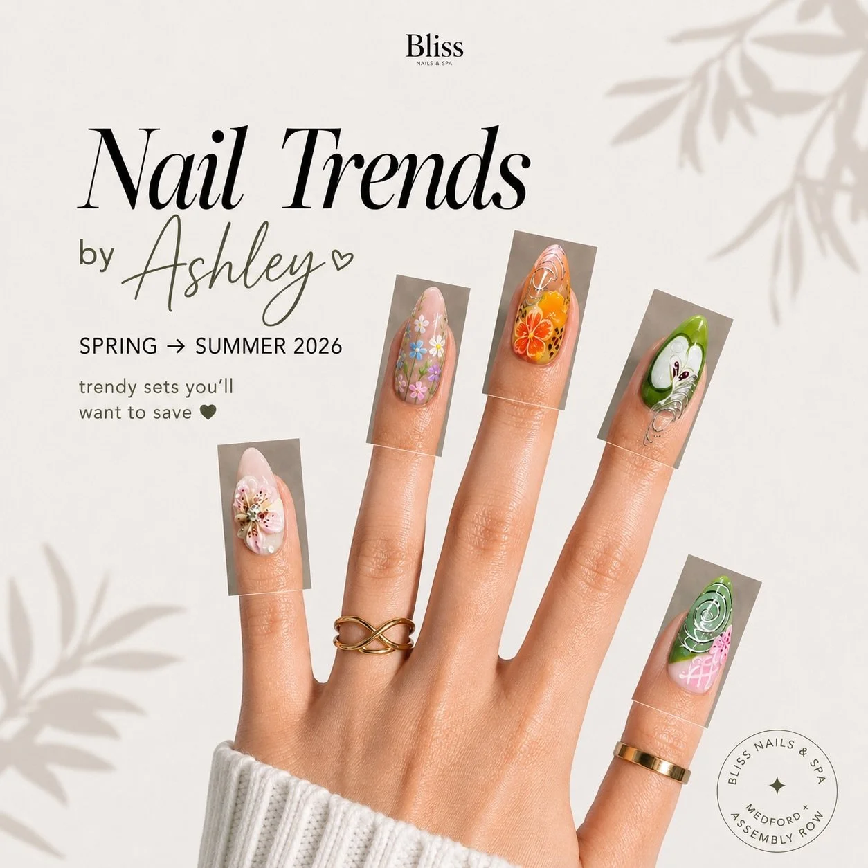 POV: your Pinterest board just found its next obsession 🍒🌿✨

Ashley understood the assignment with these Spring &rarr; Summer sets 😮&zwj;💨
From glazed florals to fruity details, dreamy airbrush, soft chrome, and tiny hand-painted accents&hellip; 