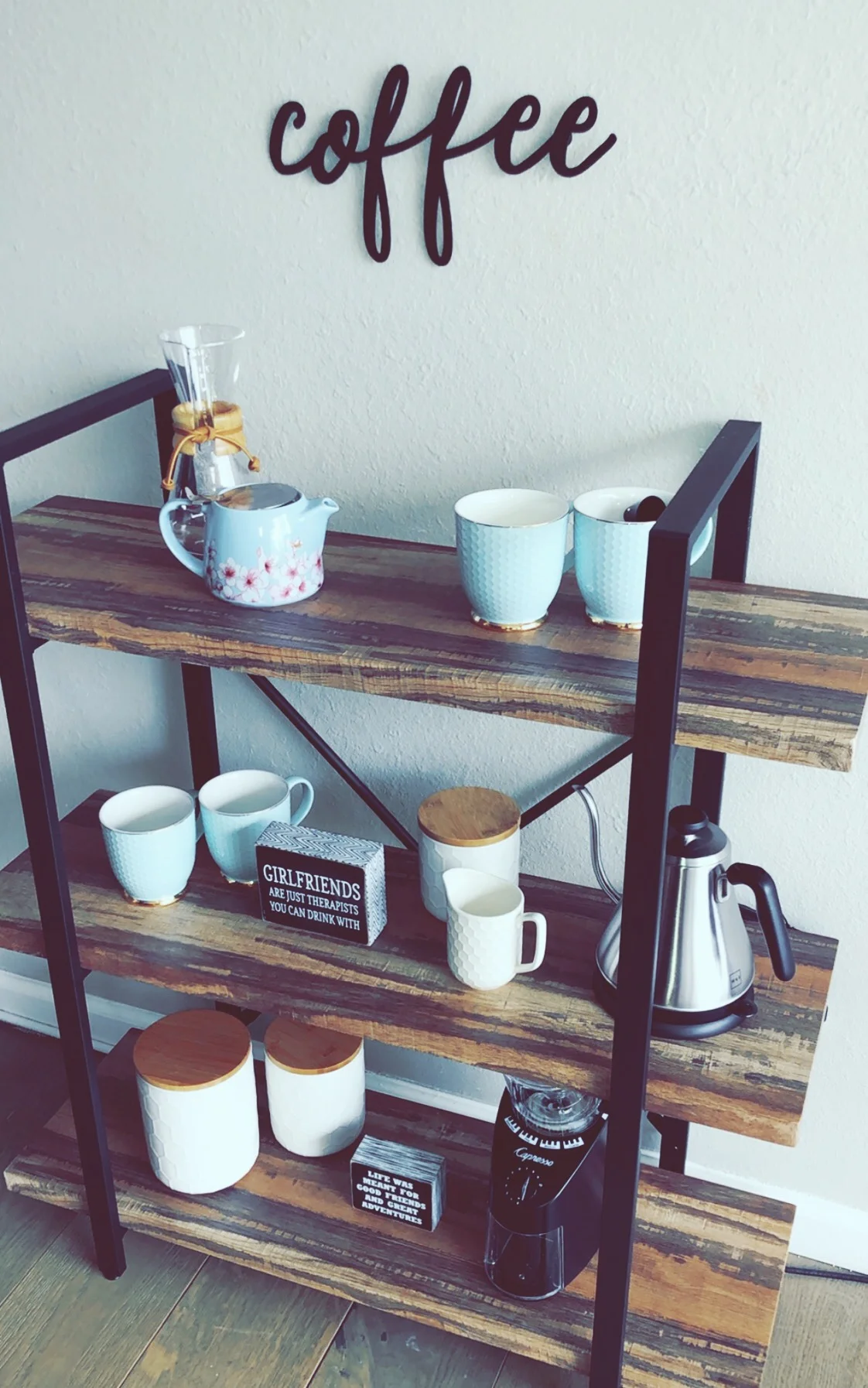 My new little coffee station in my downtown Pittsburgh apartment!