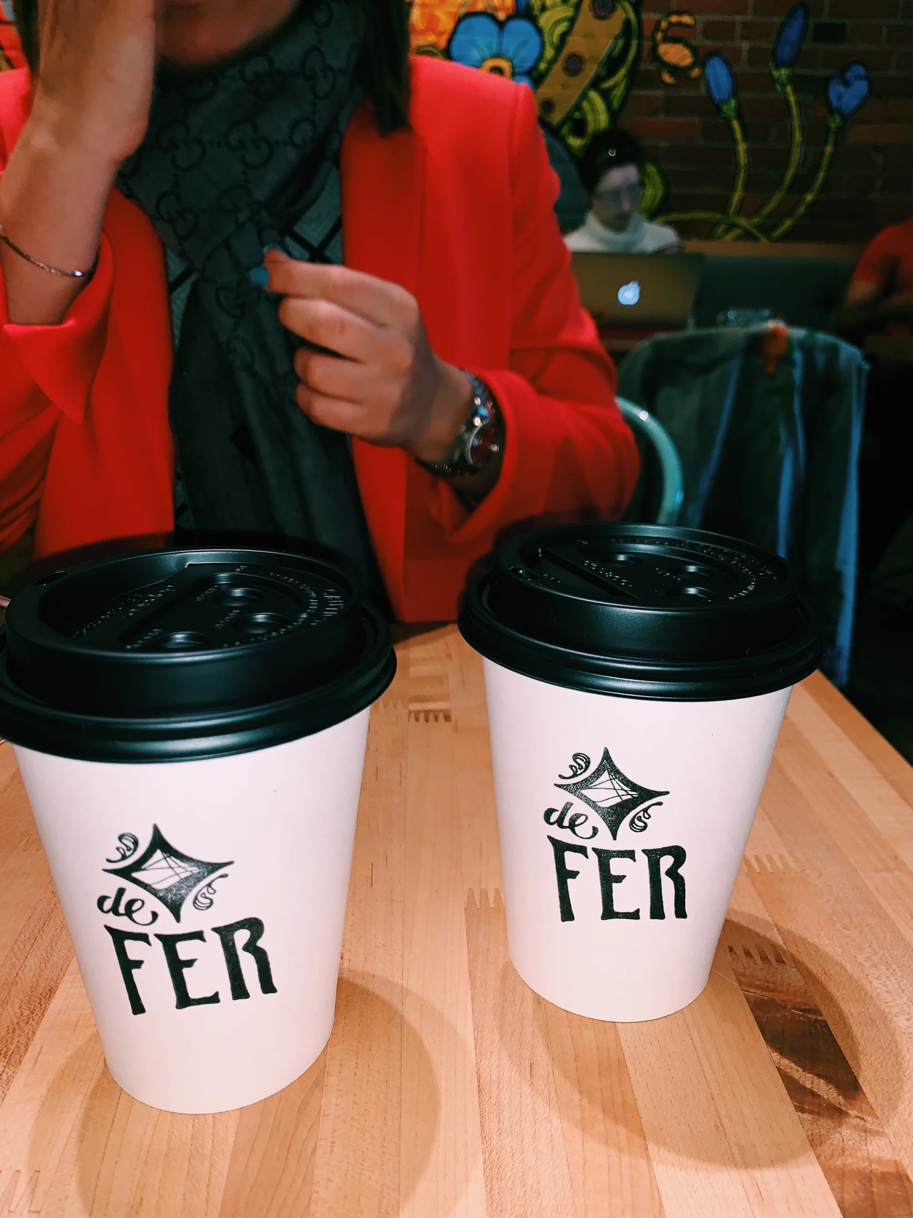 The to-go cups are adorable! I love the bold stamp.