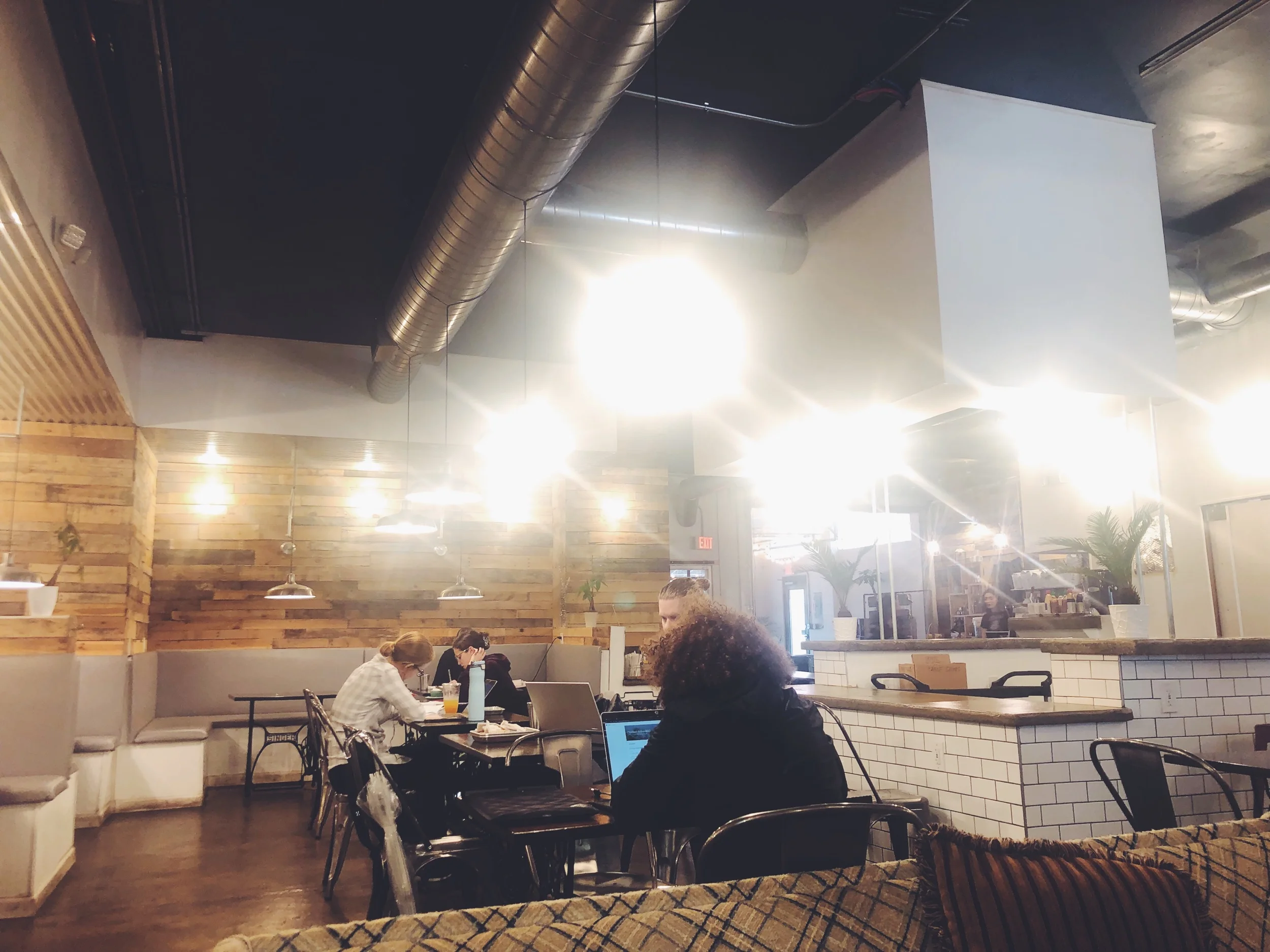 Lots of space to get to work or lounge out and enjoy your beverage and food!