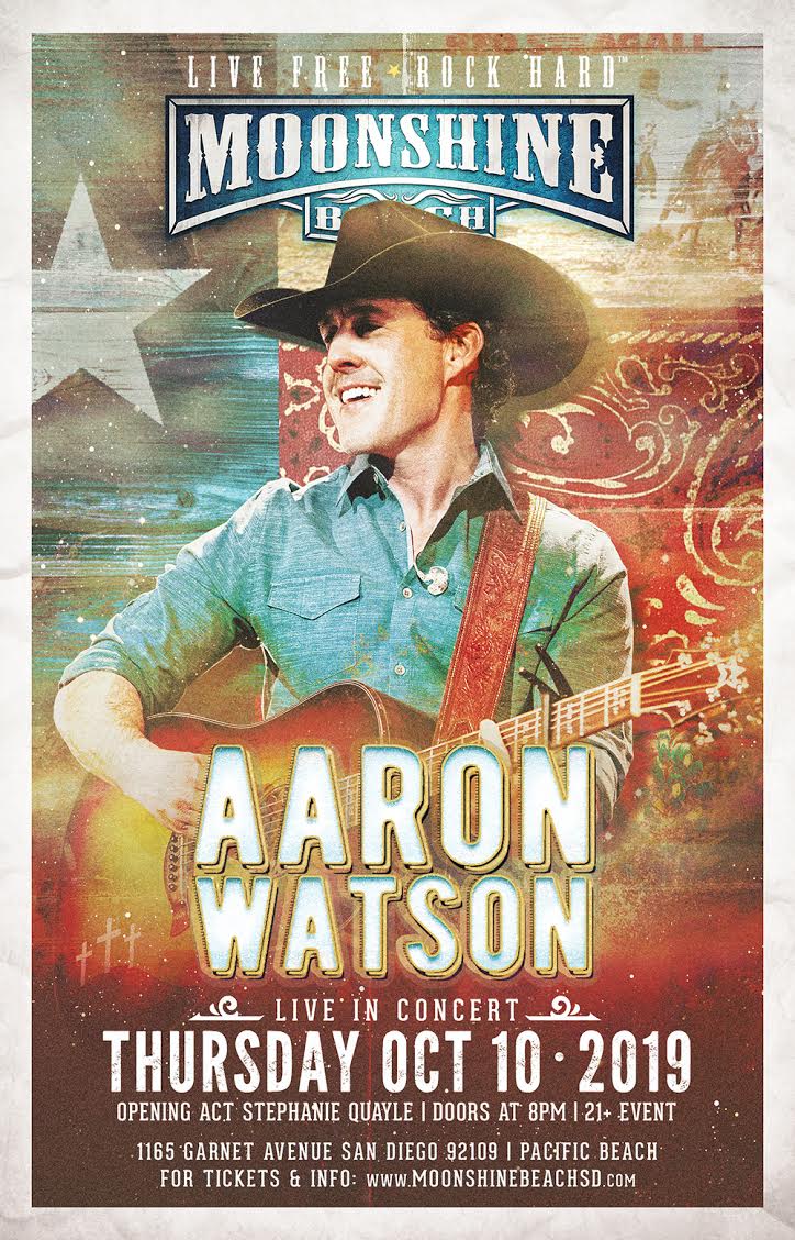 Aaron Watson is coming BACK to San Diego to perform LIVE at Moonshine Beach!