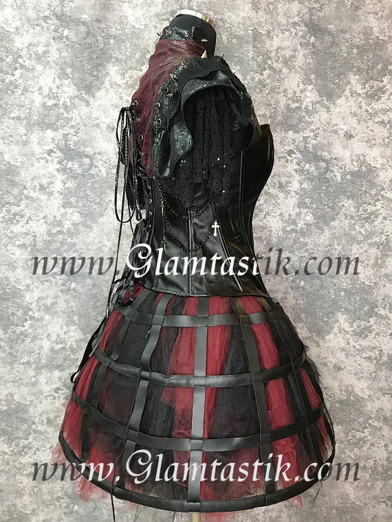 short black chiffon dress Spiked 3 in 1 Convertible Shoulder Bag by Wicked Misfit