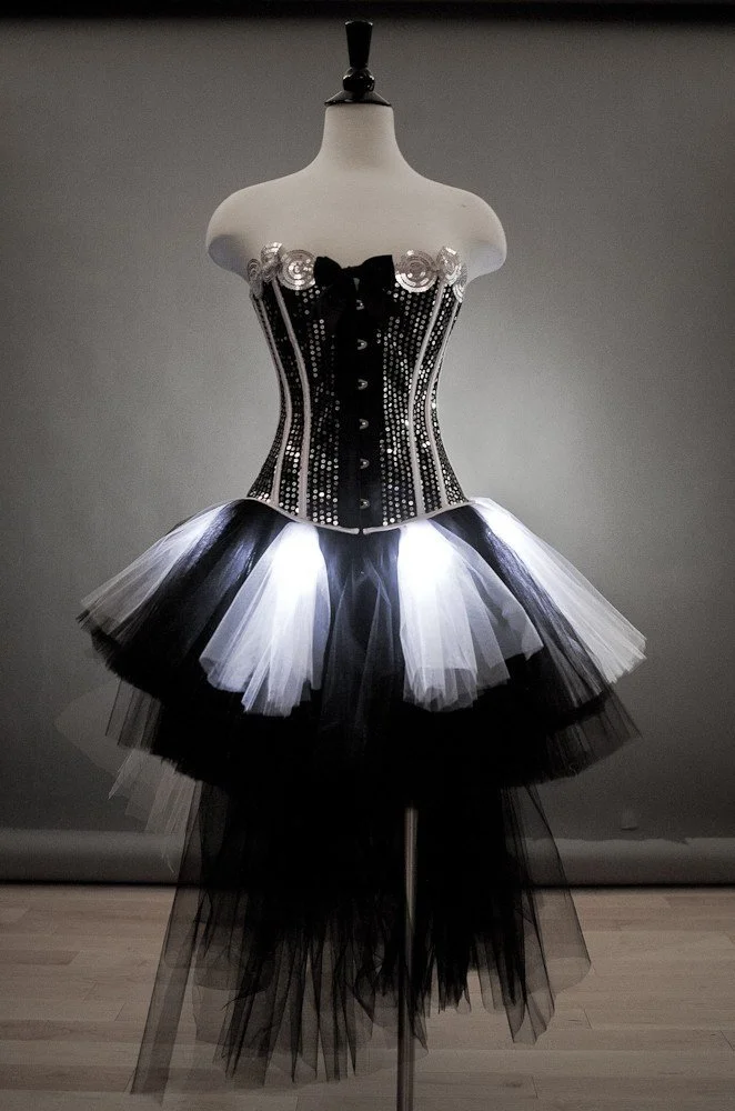 Custom Size Light up burlesque Sequin Corset prom dress