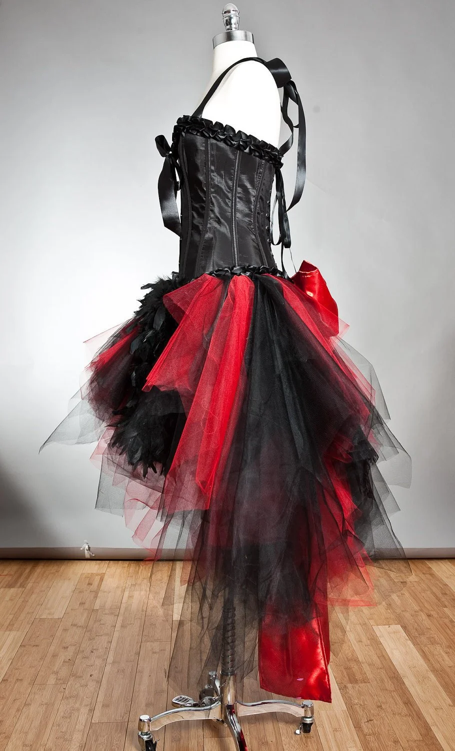white christmas dresses Dark Romantic Gothic Gown with Floral Lace and Corset Back main image 0