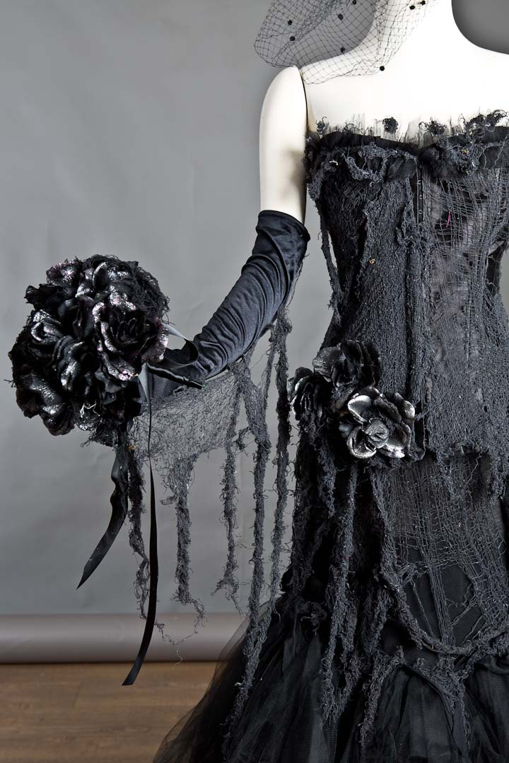 Custom black Vampire zombie mermaid style tulle prom dress Halloween ...