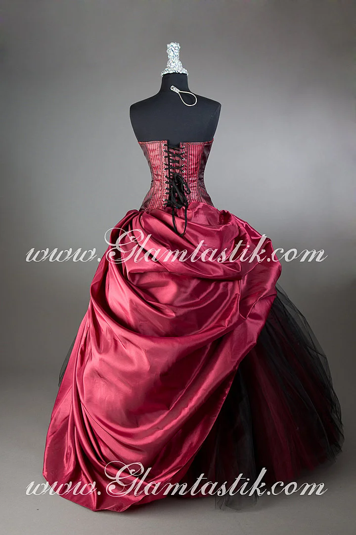 strapless open back dress Victorian bustier corset