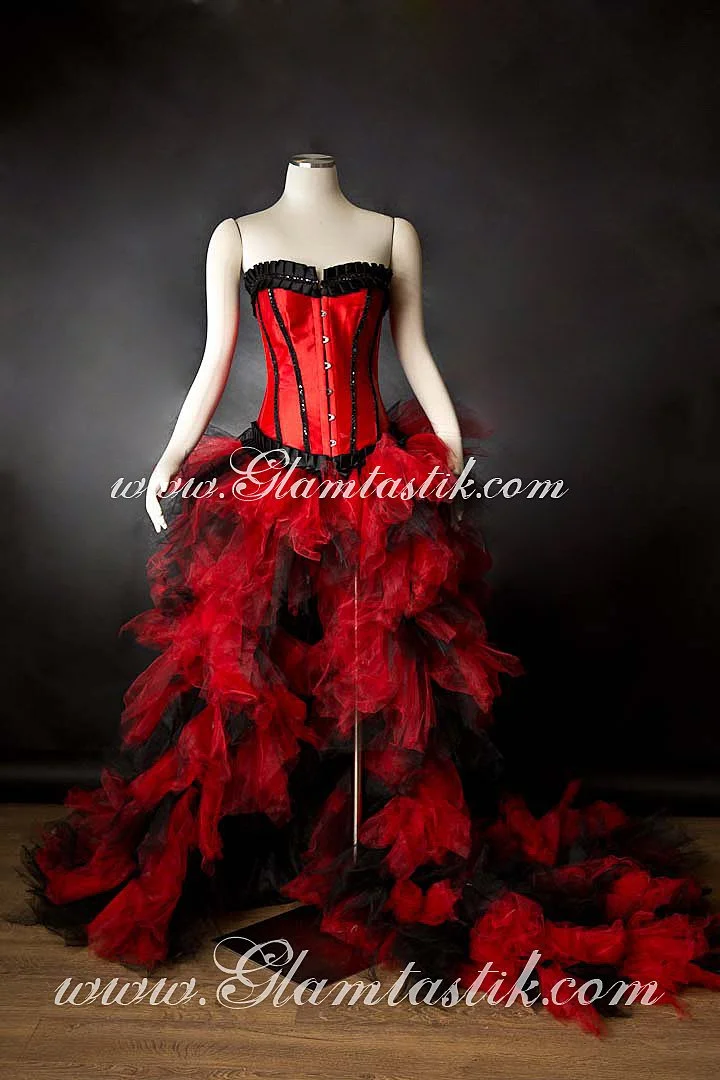strapless open back dress LONG SLEEVES BLACK GOWN WITH DRAPPED RED ROSES | CULT MIA