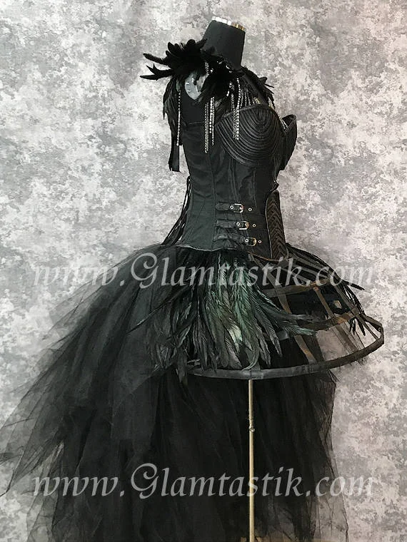 raven feather dress