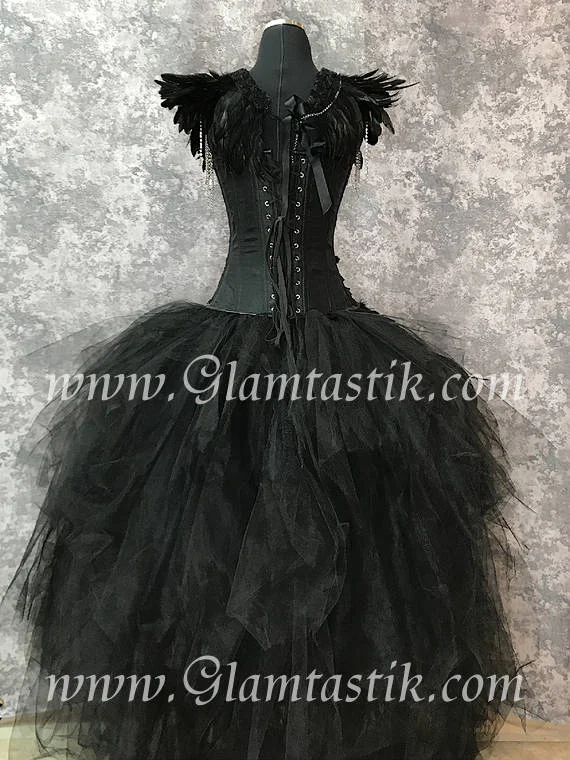 black corset fancy dress CRYSTAL Corset Gown