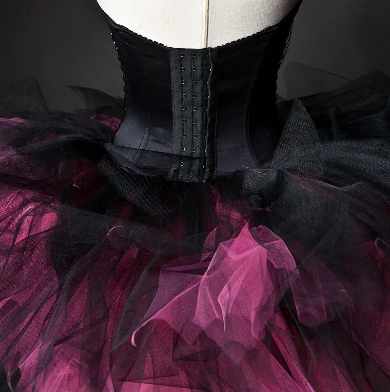 strapless open back dress Blush Tulle A-line Spaghetti Straps Prom Dresses, MP882