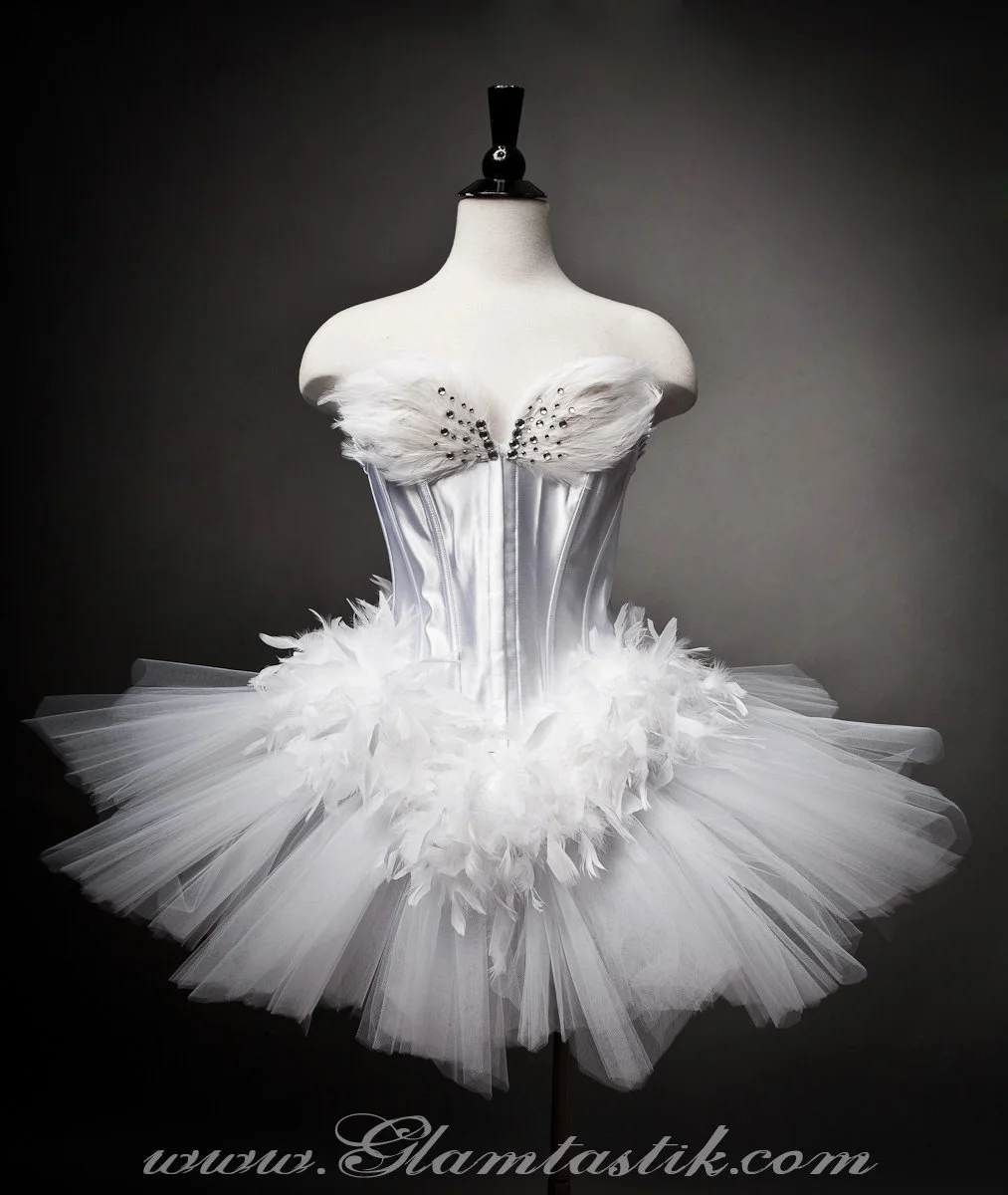 Custom Size White Swan Ballet costume Burlesque tutu