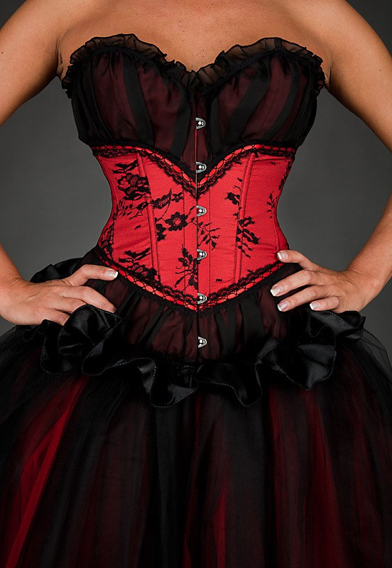 white christmas dresses Black Satin Corset Polka Dot Overbust Tutu Skirt Corset Dress 6XL main image 0