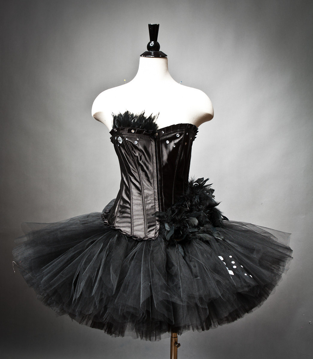 Custom Size Black Swan Ballet costume Burlesque tutu