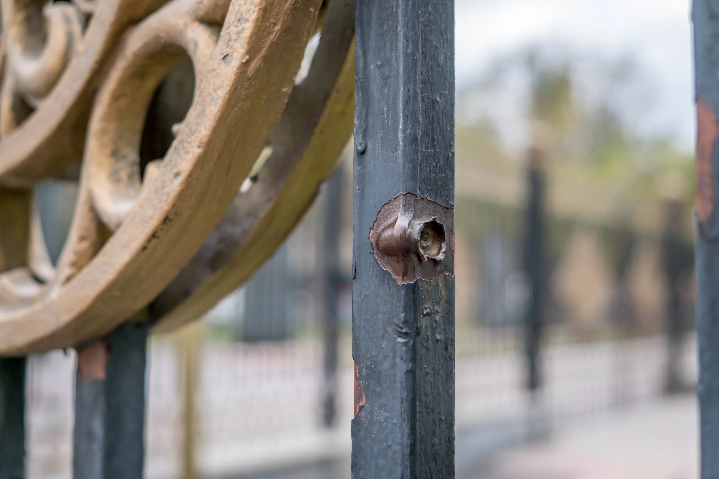 Sniper fire remnant from the 2010 revolution.
