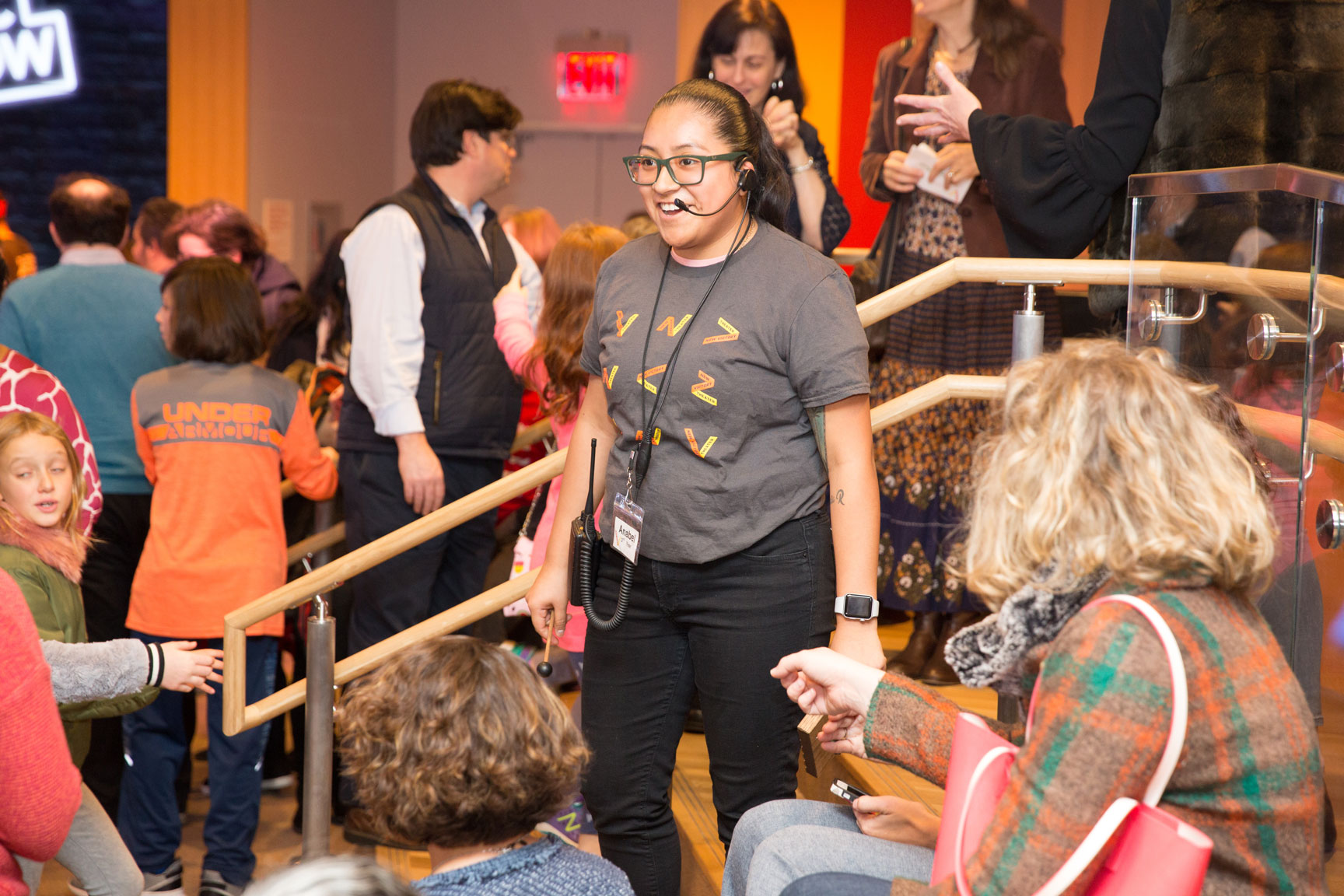 Member of the New Victory Usher Corps at opening night at the New Victory Theater. Credit: Jason Bishop