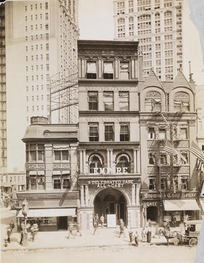 Historical photo of the original Empire Theatre, which was moved west along 42nd Street, and converted into a modern multiplex movie theater. Credit: New York Historical Society
