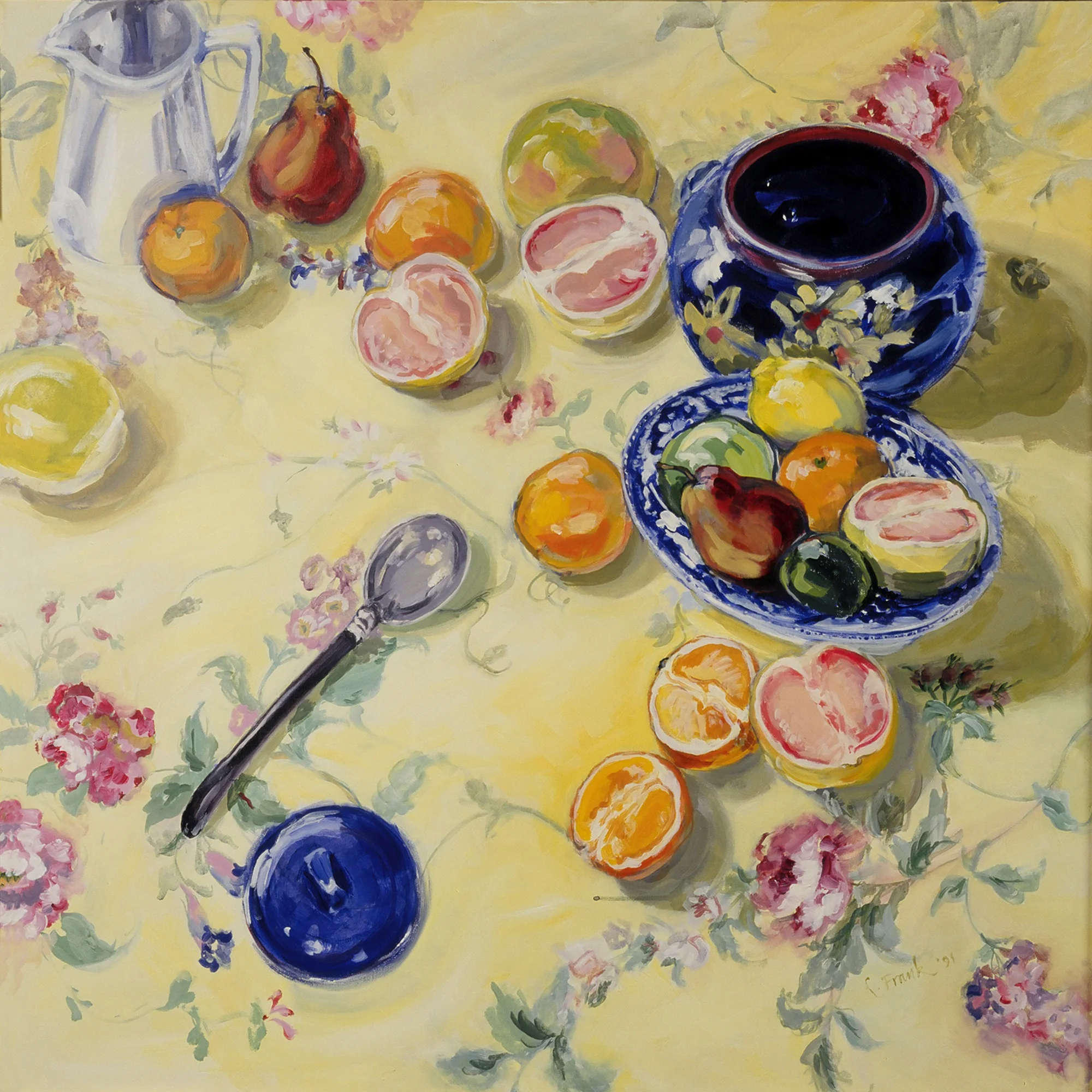 Cookie Jar with Grapefruits & Oranges