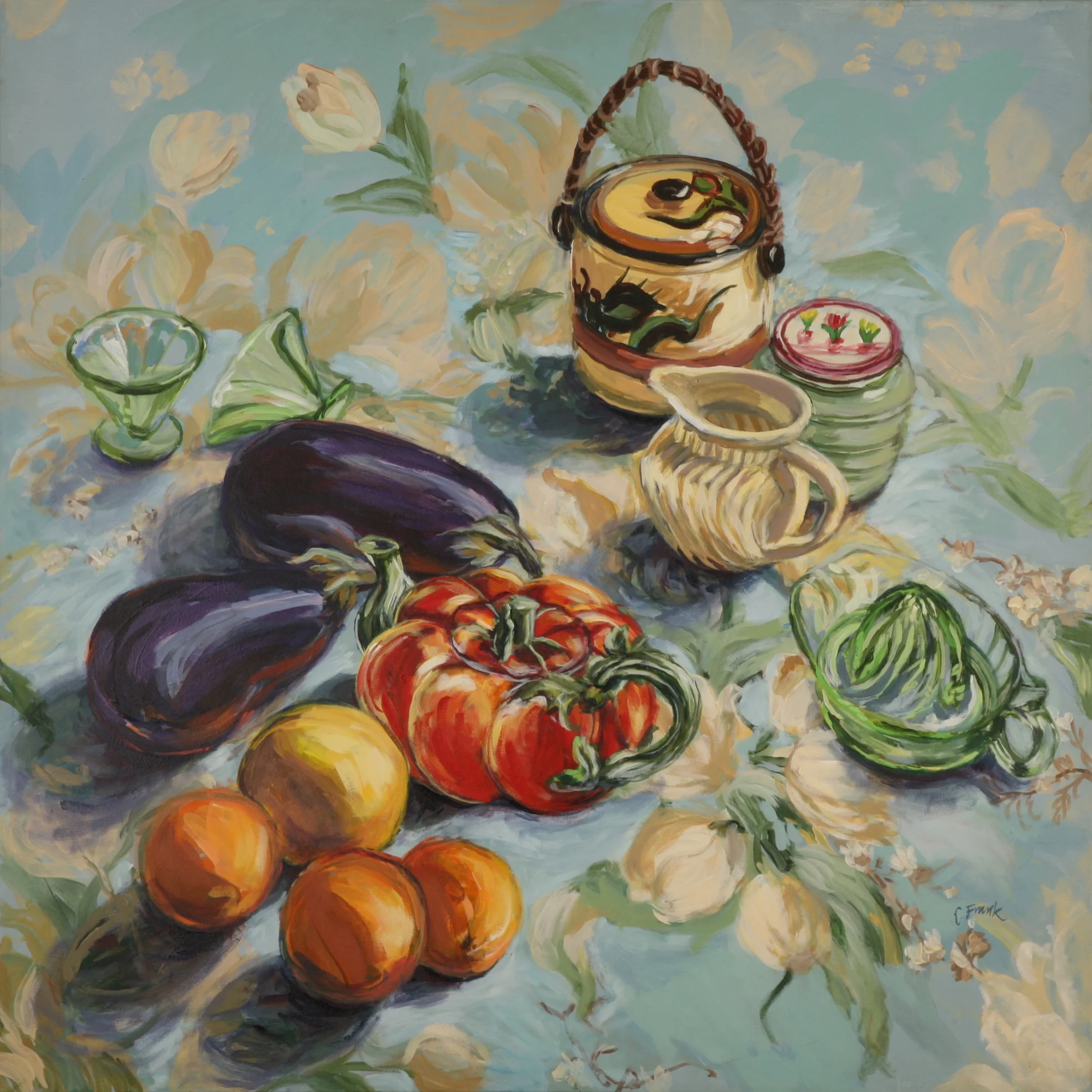 Tomato Teapot, Green Glass