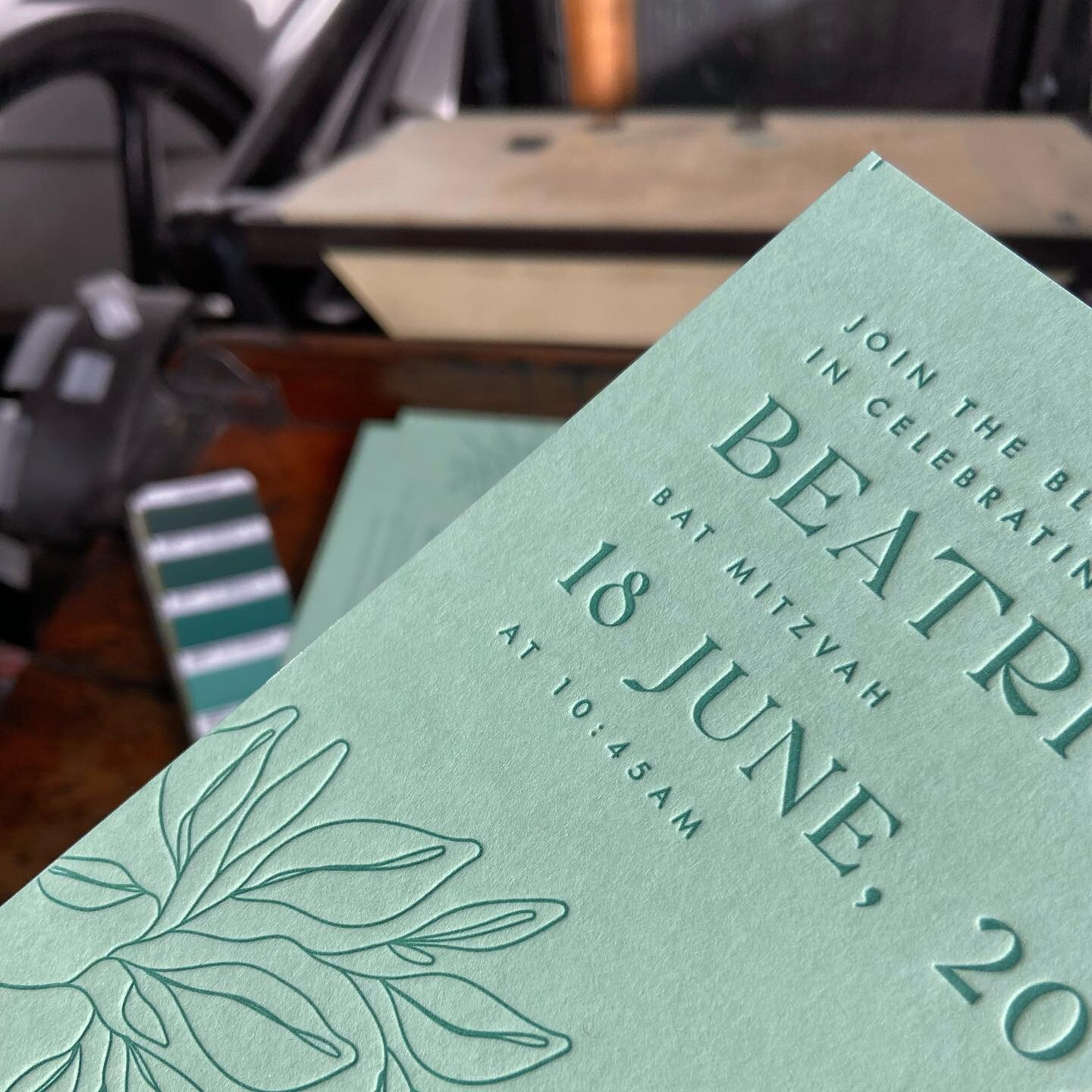Feeling this tonal impression of Pantone 563 on a custom 200# duplex of French Paper Co Poptone Spearmint