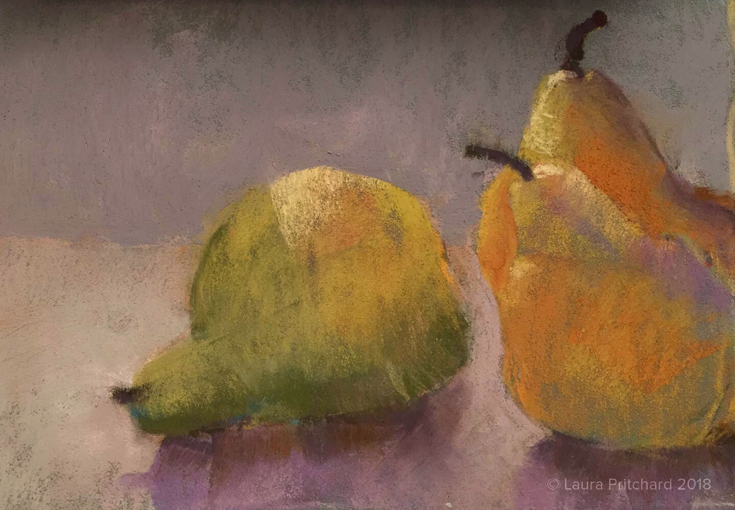 2018. 3 Pears on Counter, 5x7