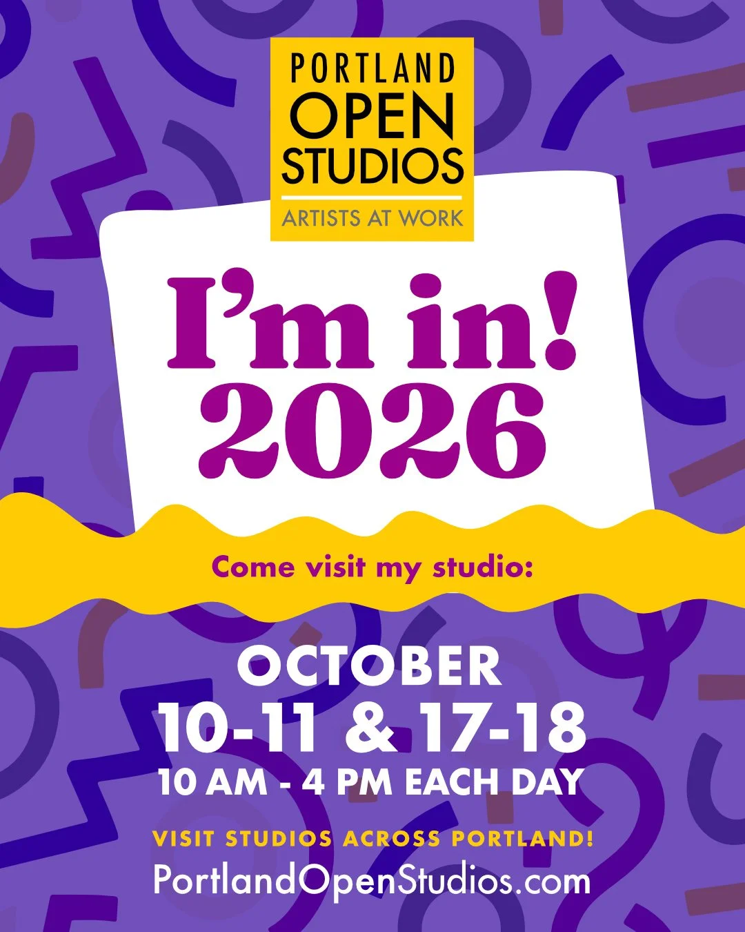 I'm part of Portland Open Studios October 11-12 & 17-18