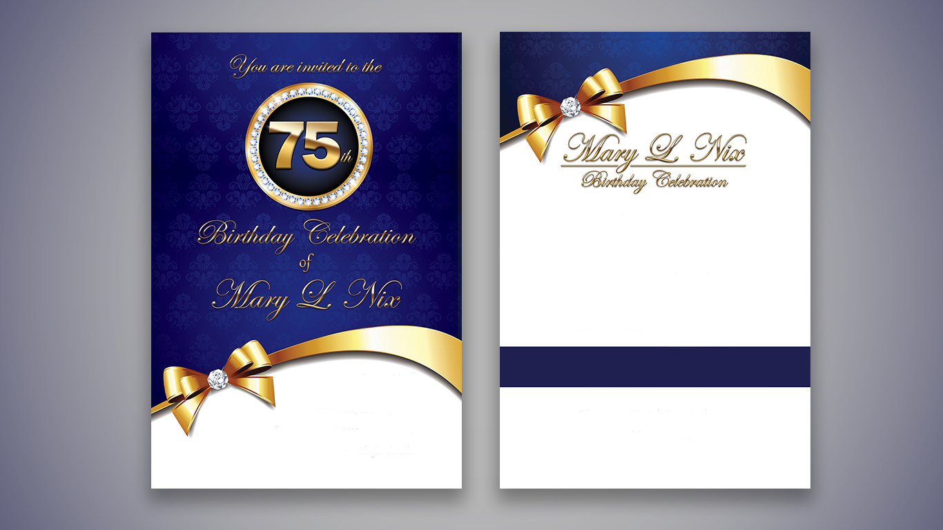 75th Birthday Invitation