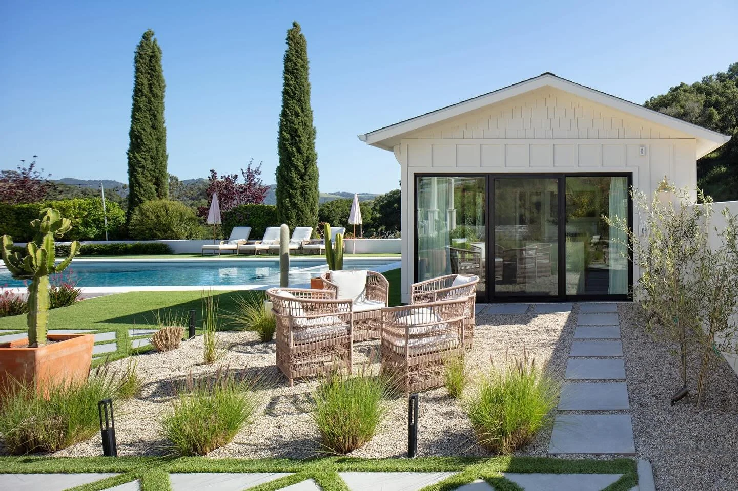 Would be a perfect day to jump into this pool (and pool house)! 

#brockitecture #brockettarchitectsinteriors #design #architect #architecture #interiors #interiordesign #landscapedesign #residential #commercial #hospitality #centralcoast #slocounty 