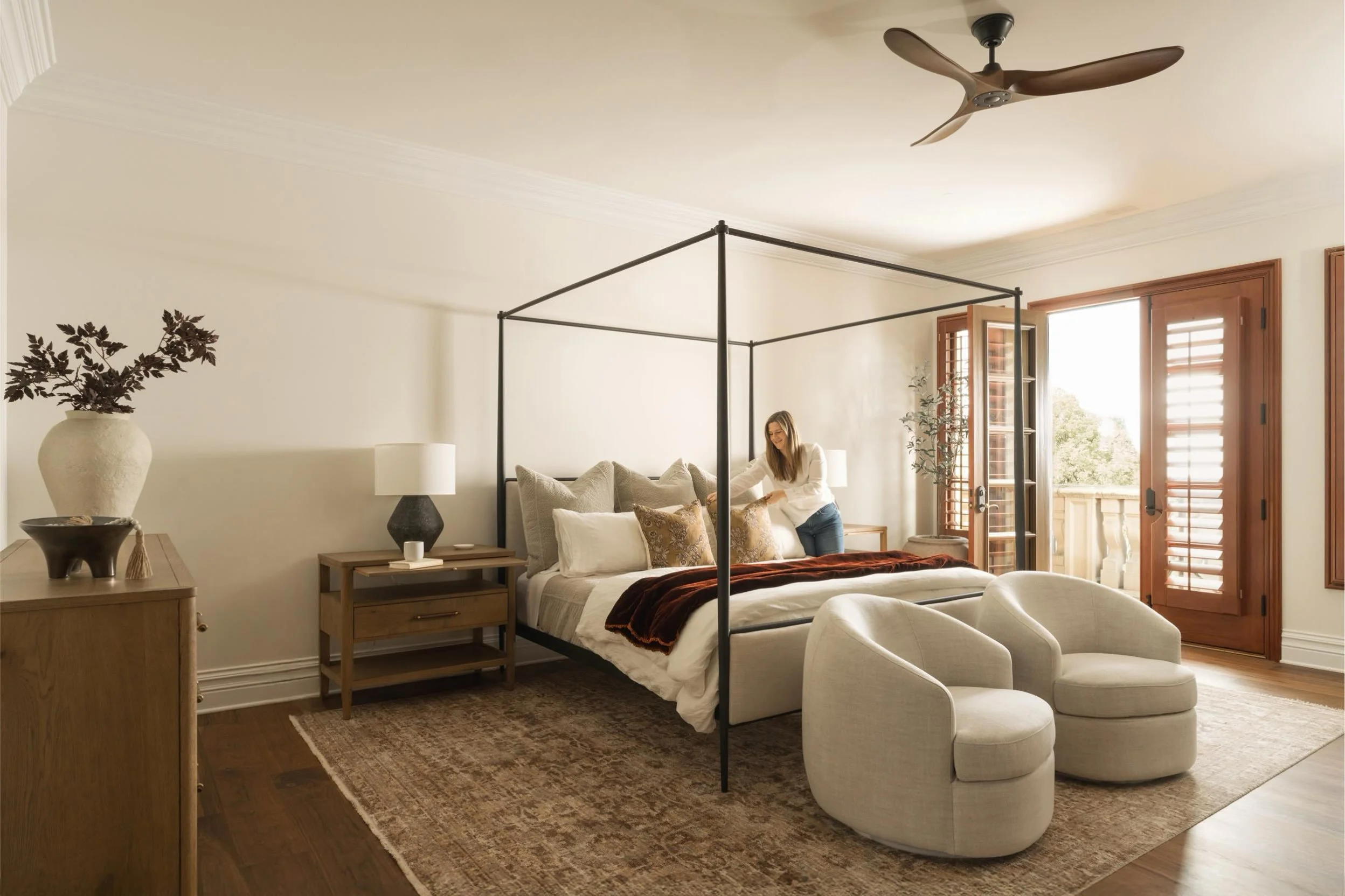 A little behind the design: our Interior Design Principal Julianne putting the finishing touches on one of the spaces at the newly reinvented Villa San Juliette Winery &amp; Villas. @villasanjuliette

Photos: @lisamakco

Winery renovation &bull; Hosp