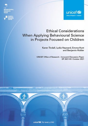 Ethical Considerations When Applying Behavioural Science in Projects Focused on Children